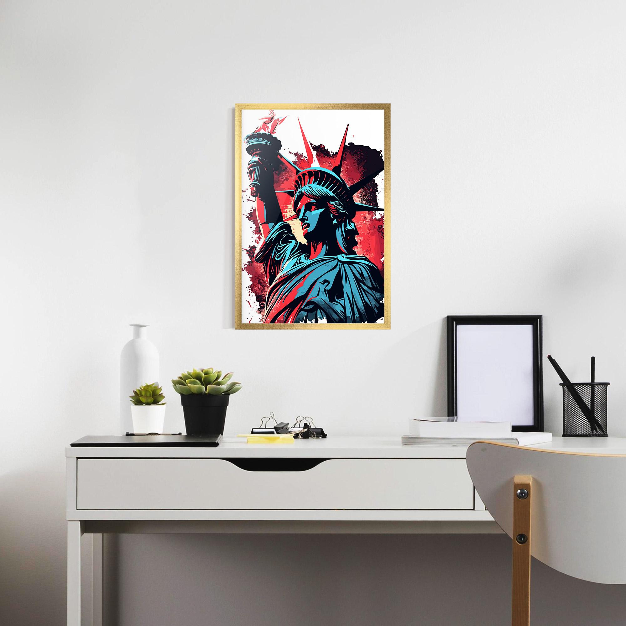 Gerahmte Poster Liberty Statue Art mockup 7