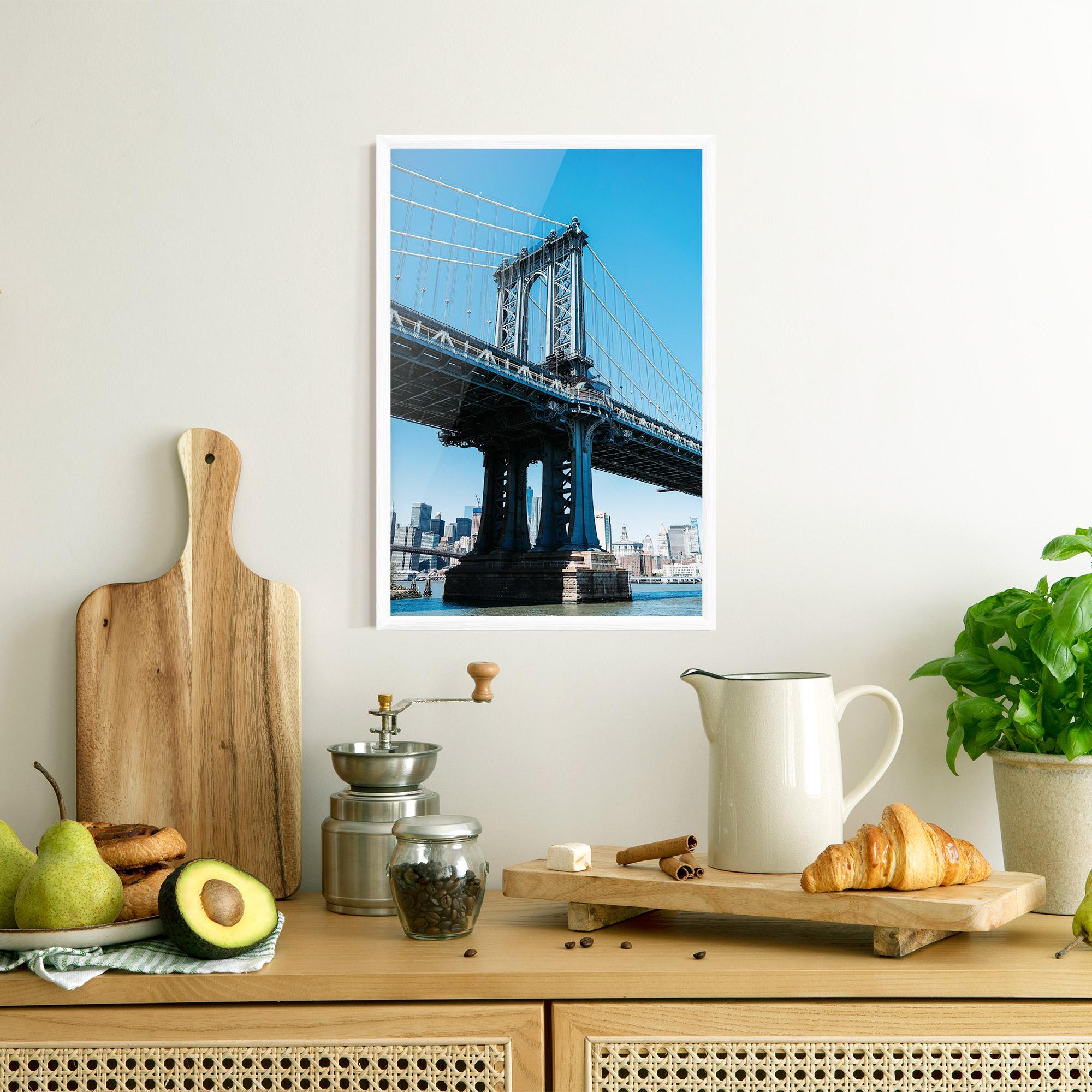 Gerahmte Poster Blue Sky Bridge mockup 8