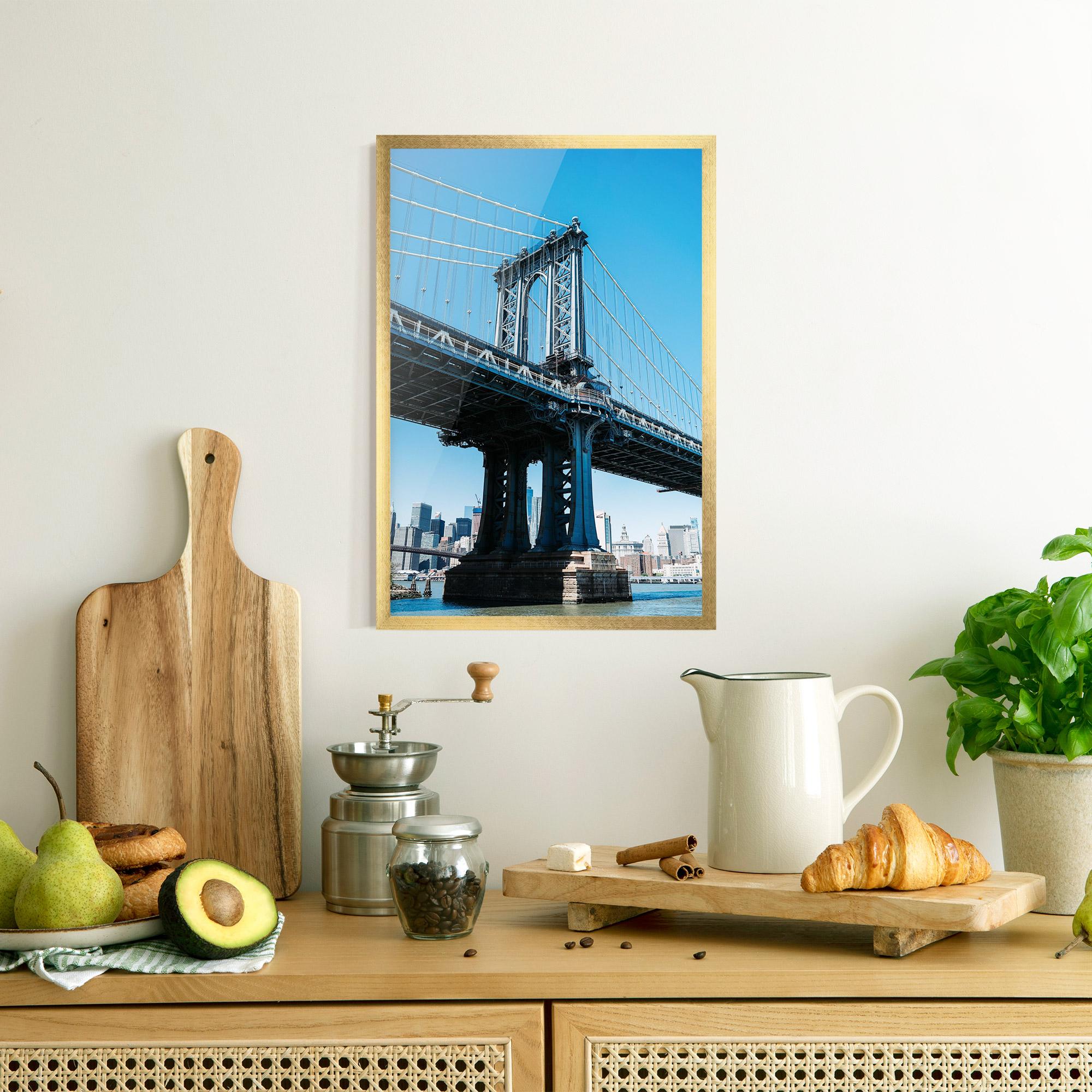 Gerahmte Poster Blue Sky Bridge mockup 8