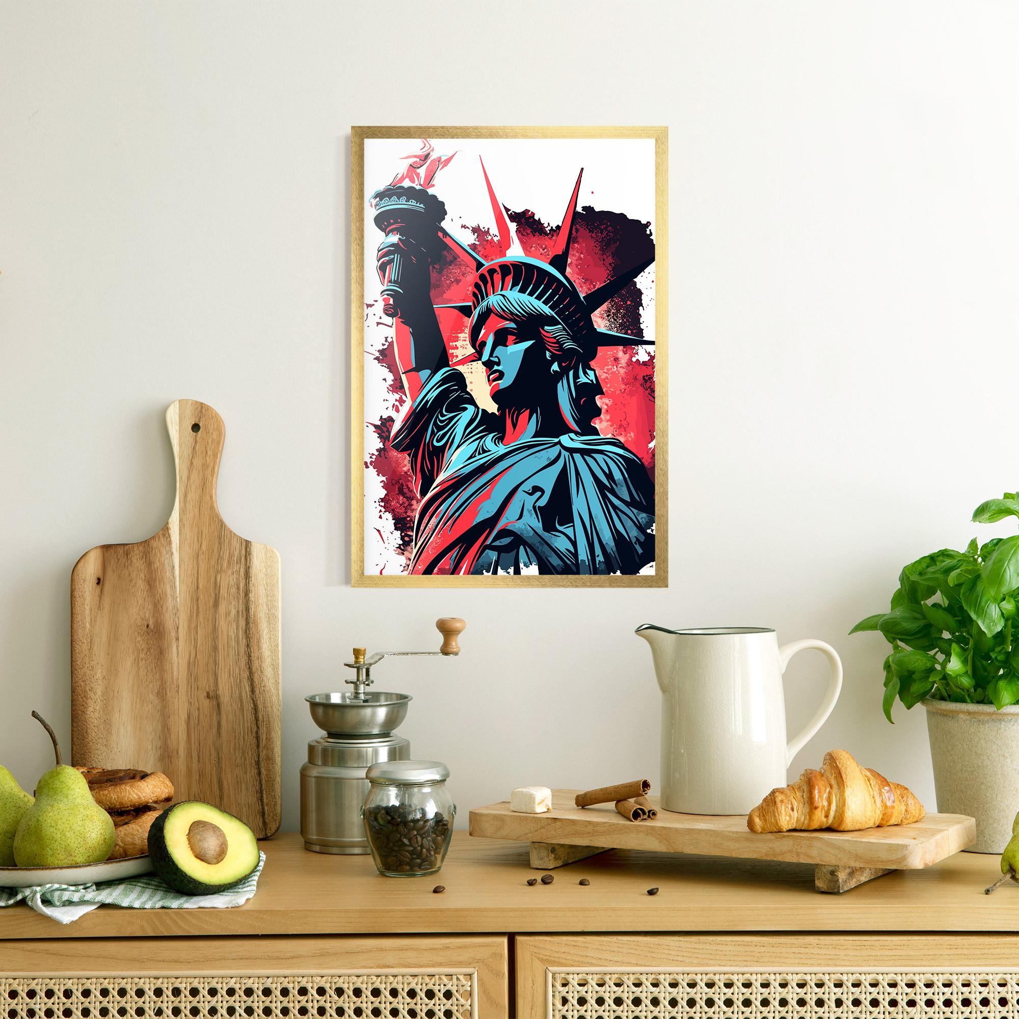 Gerahmte Poster Liberty Statue Art mockup 8