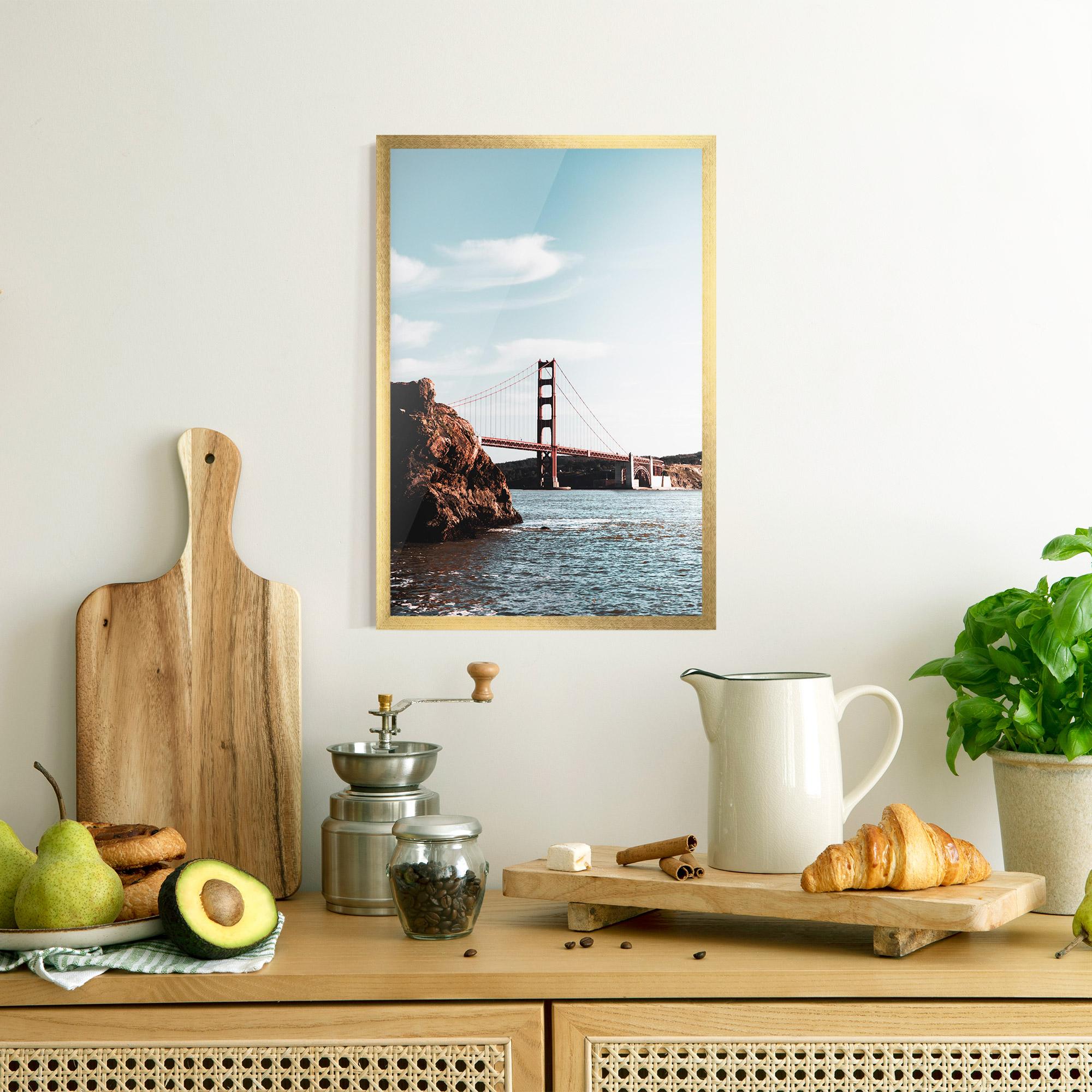 Gerahmte Poster Water Red Bridge mockup 8