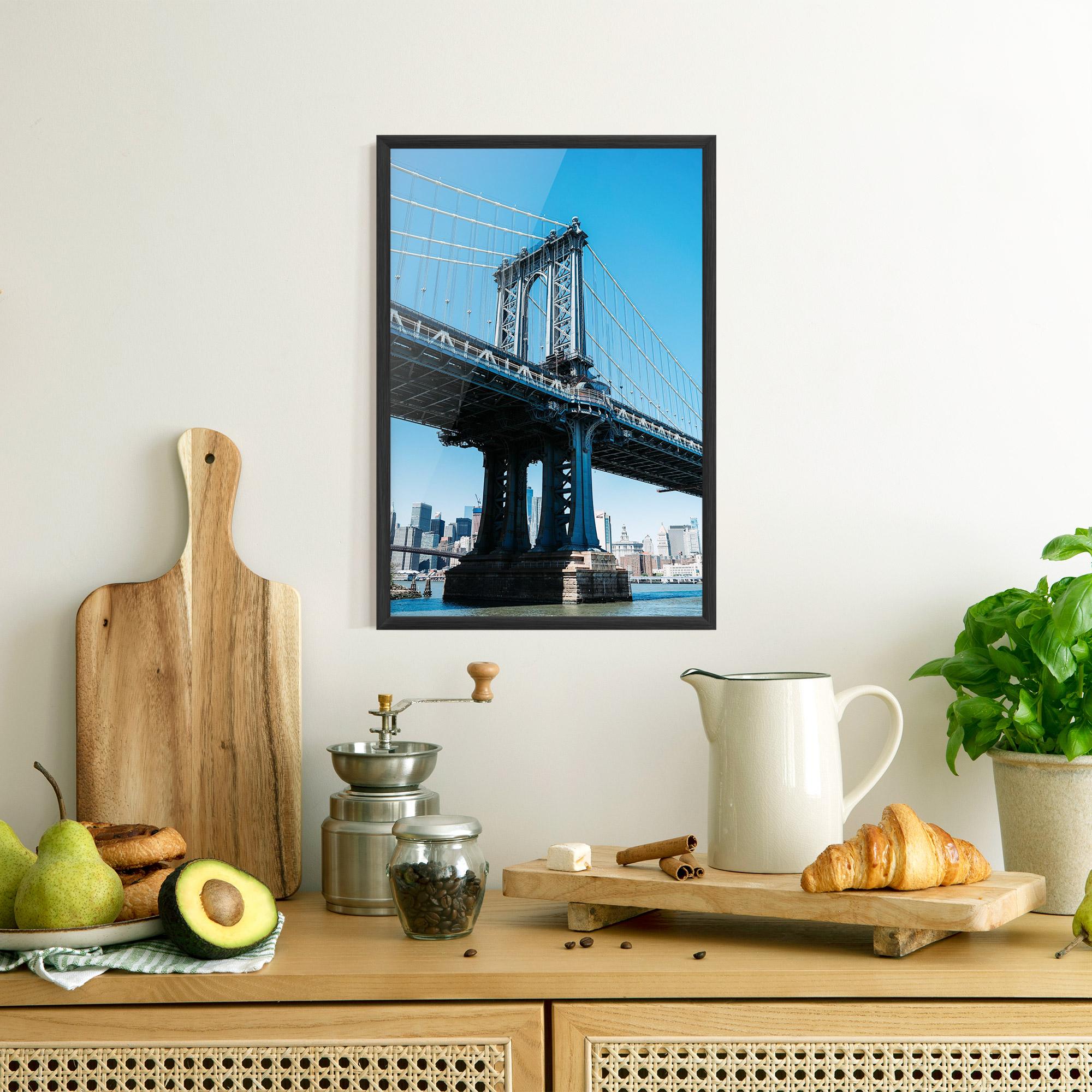 Gerahmte Poster Blue Sky Bridge mockup 8