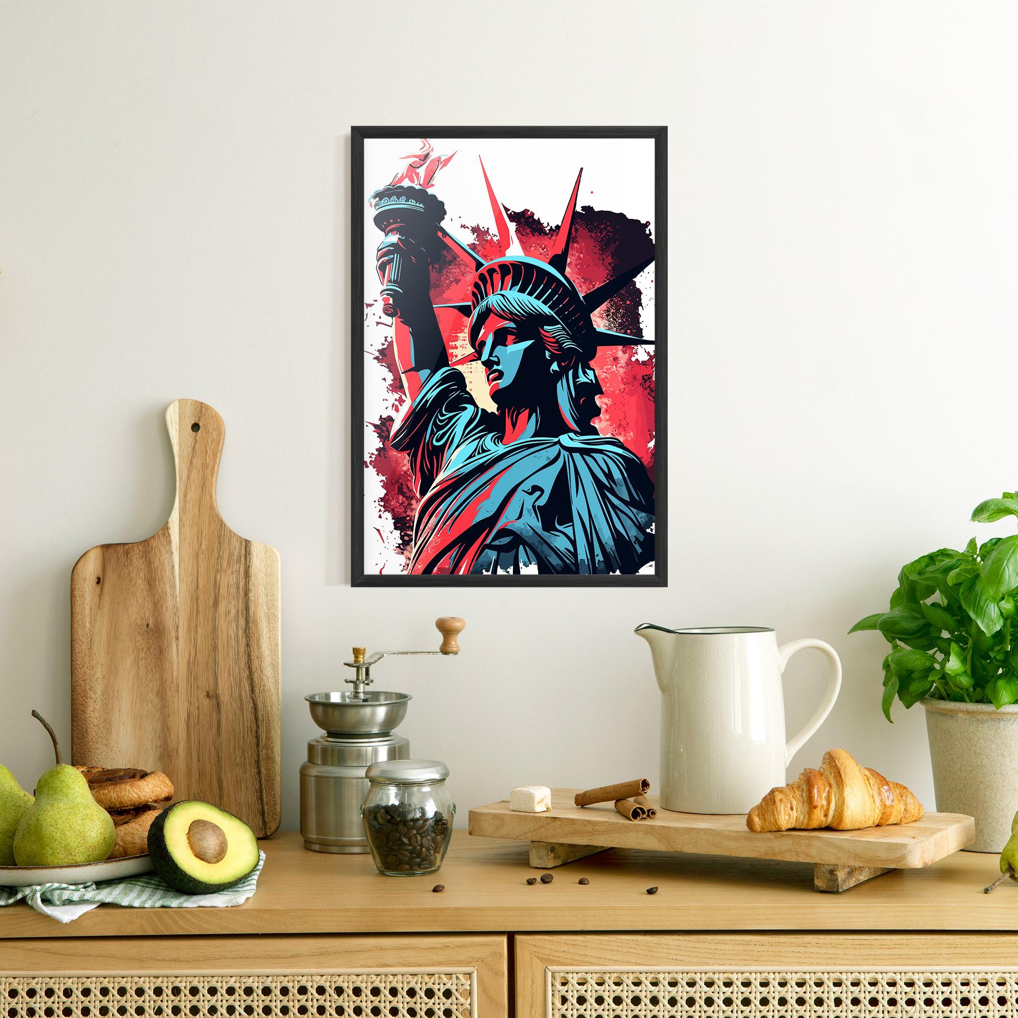 Gerahmte Poster Liberty Statue Art mockup 8