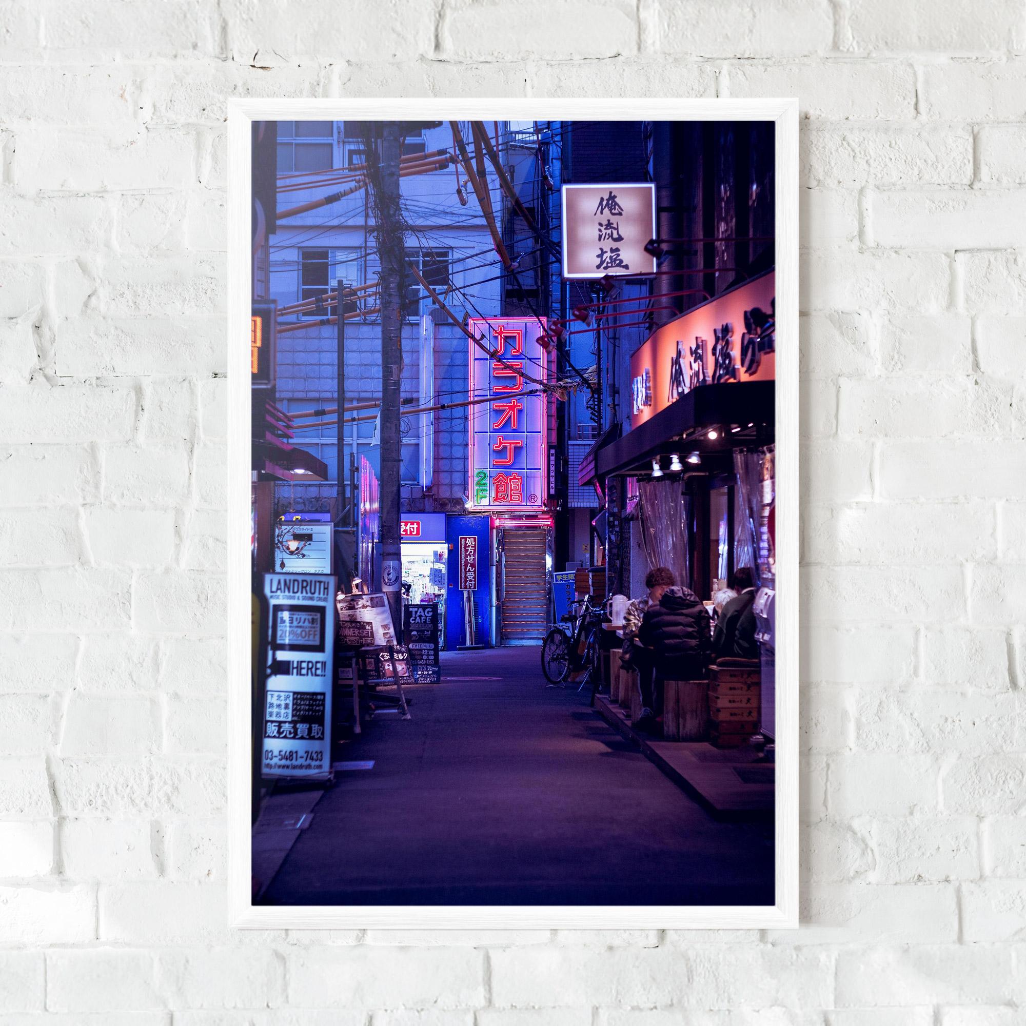 Gerahmte Poster Purple Blue Lights mockup 0
