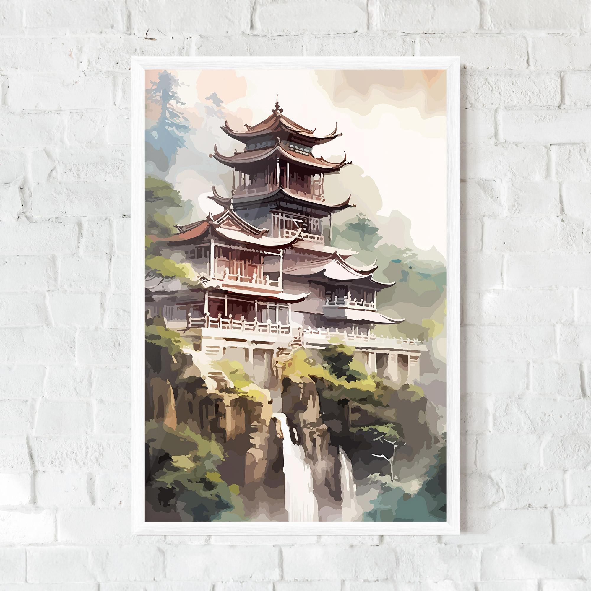Gerahmte Poster Temple Painting mockup 0