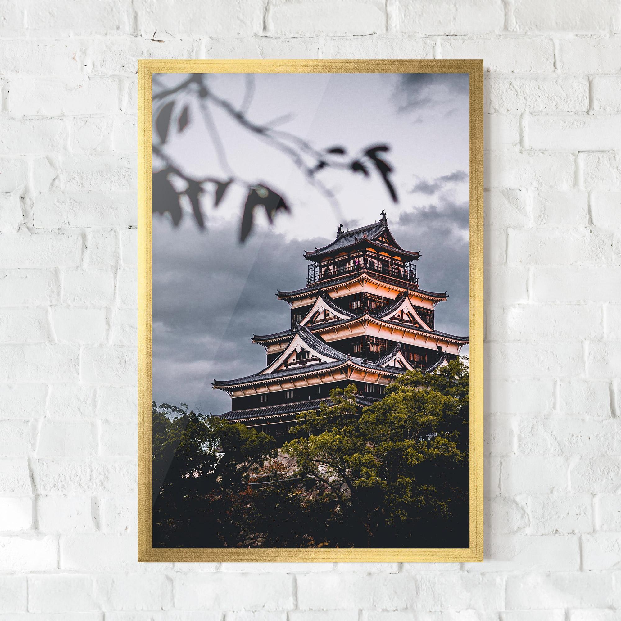 Gerahmte Poster Hiroshima Castle mockup 0