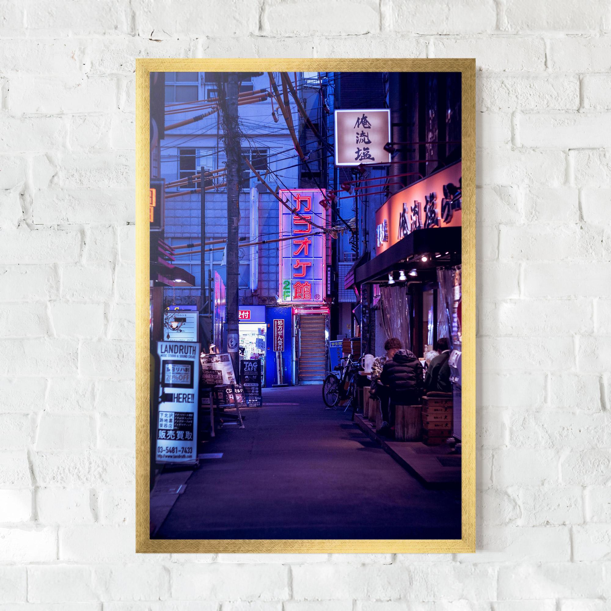 Gerahmte Poster Purple Blue Lights mockup 0