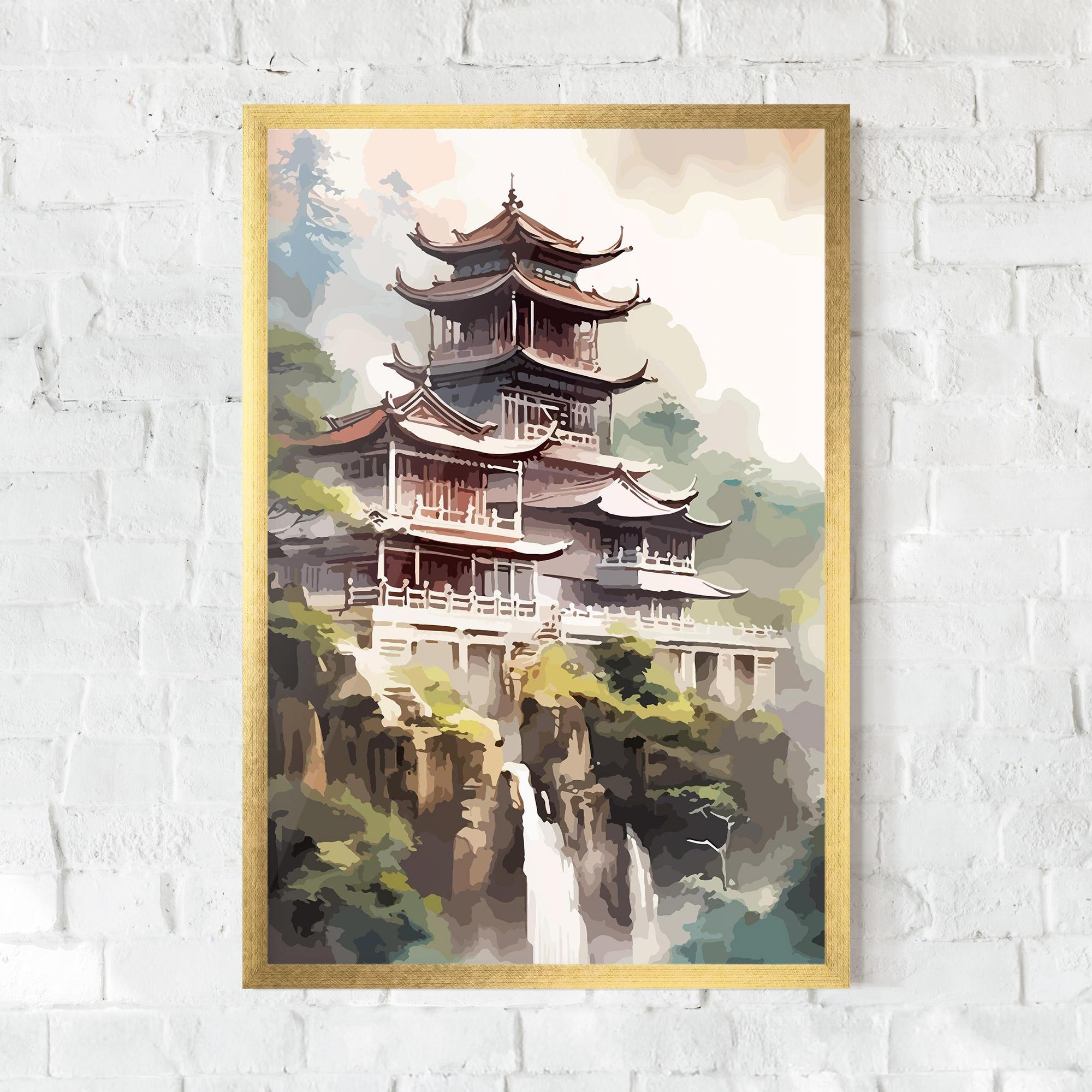Gerahmte Poster Temple Painting mockup 0