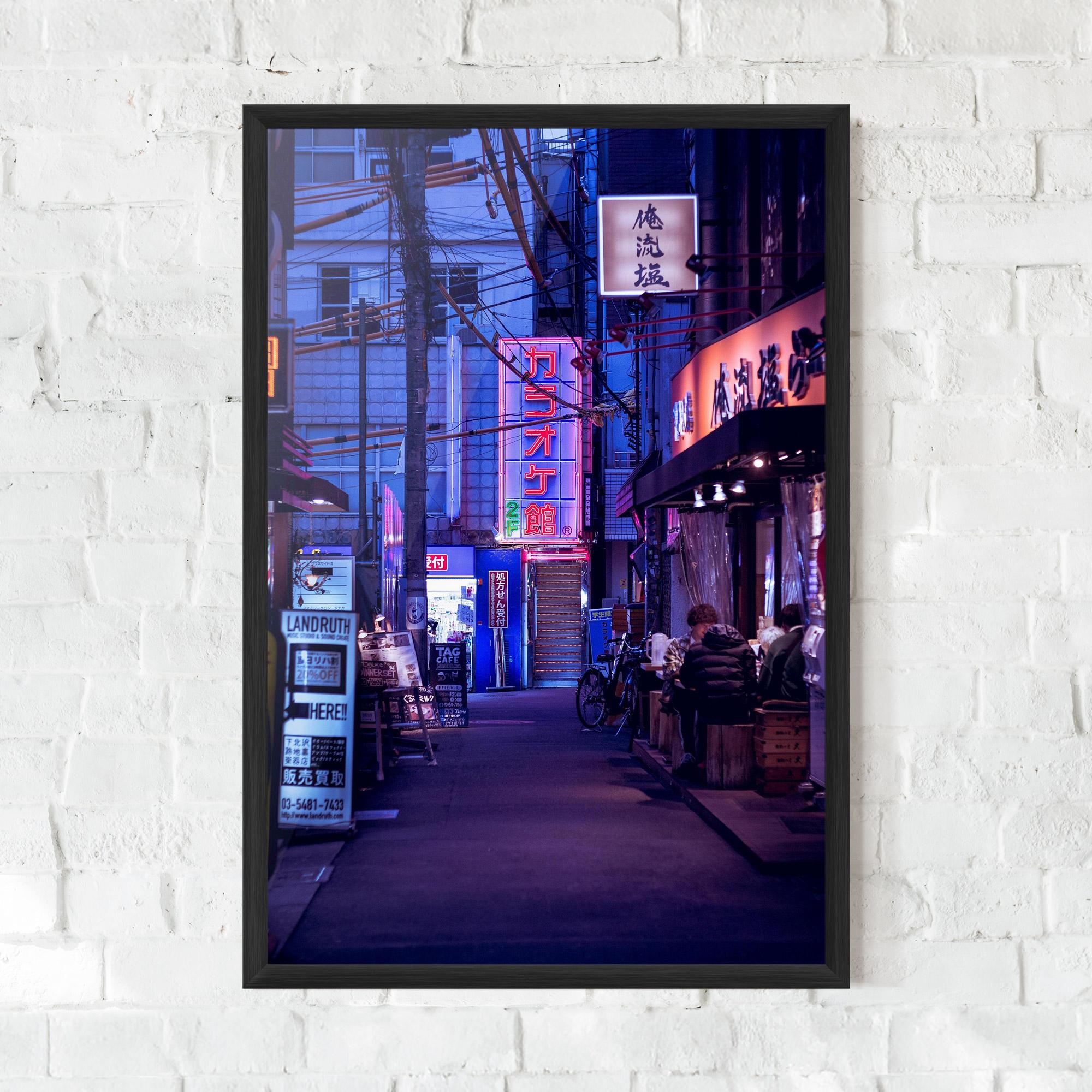 Gerahmte Poster Purple Blue Lights mockup 0