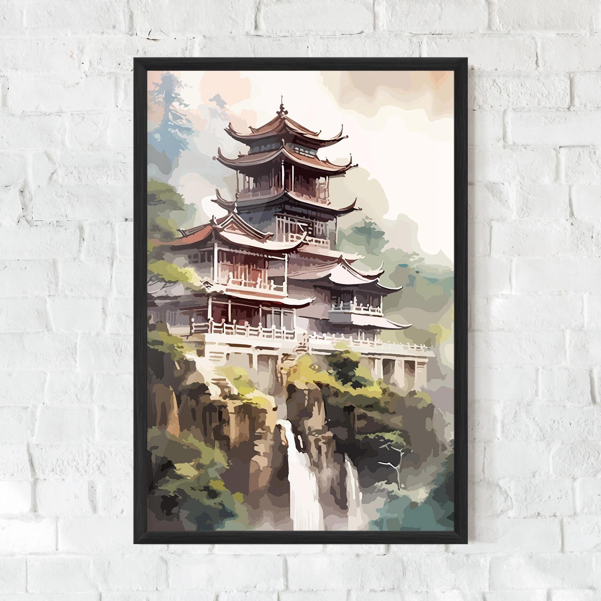 Gerahmte Poster Temple Painting mockup 0