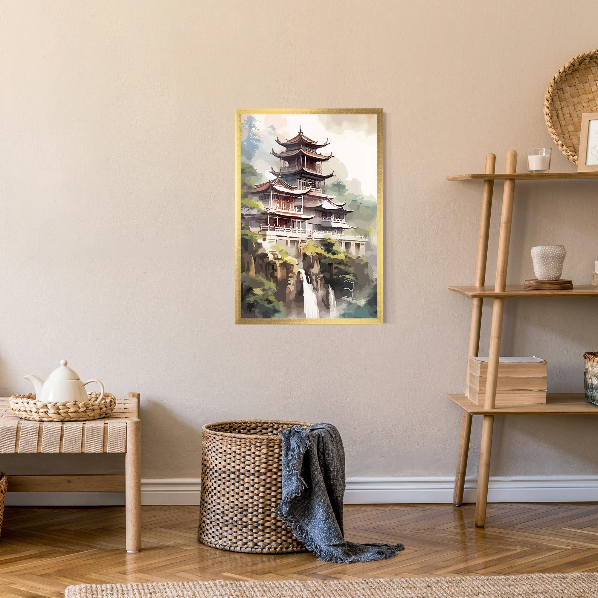 Gerahmte Poster Temple Painting mockup 9