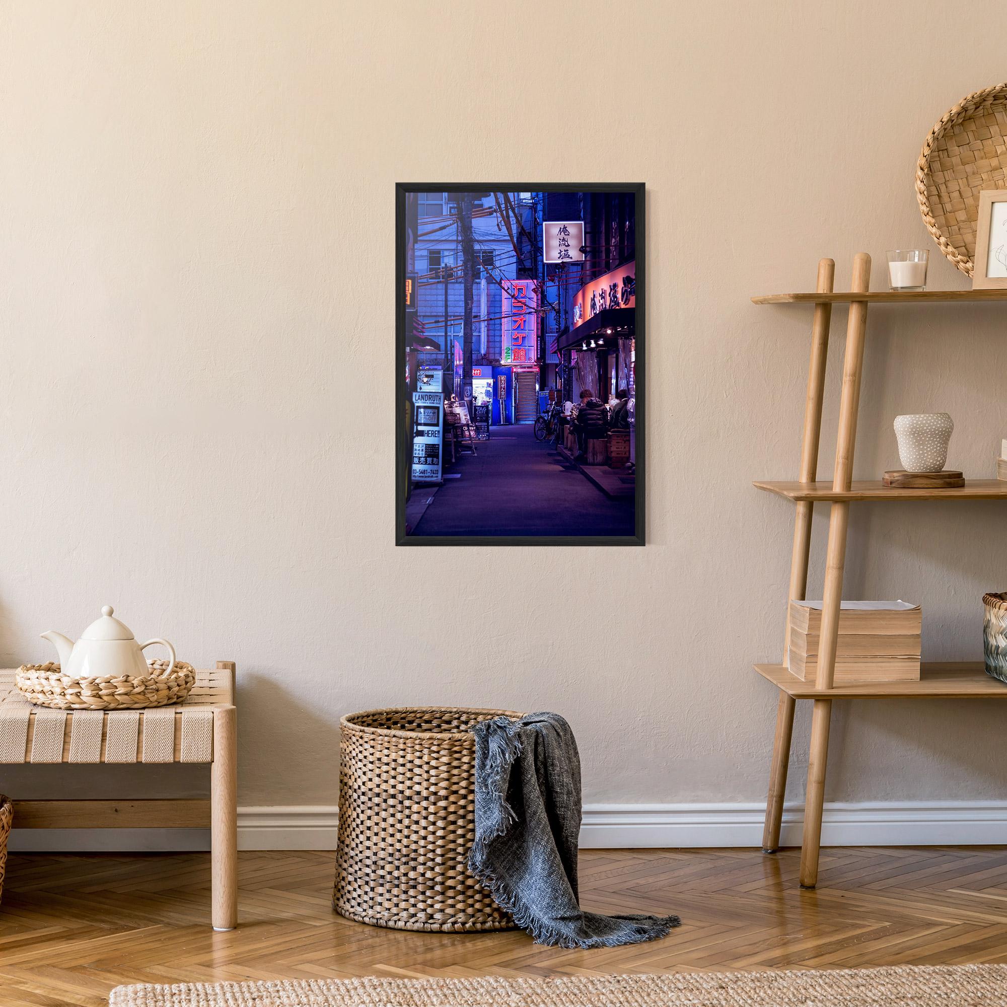 Gerahmte Poster Purple Blue Lights mockup 9