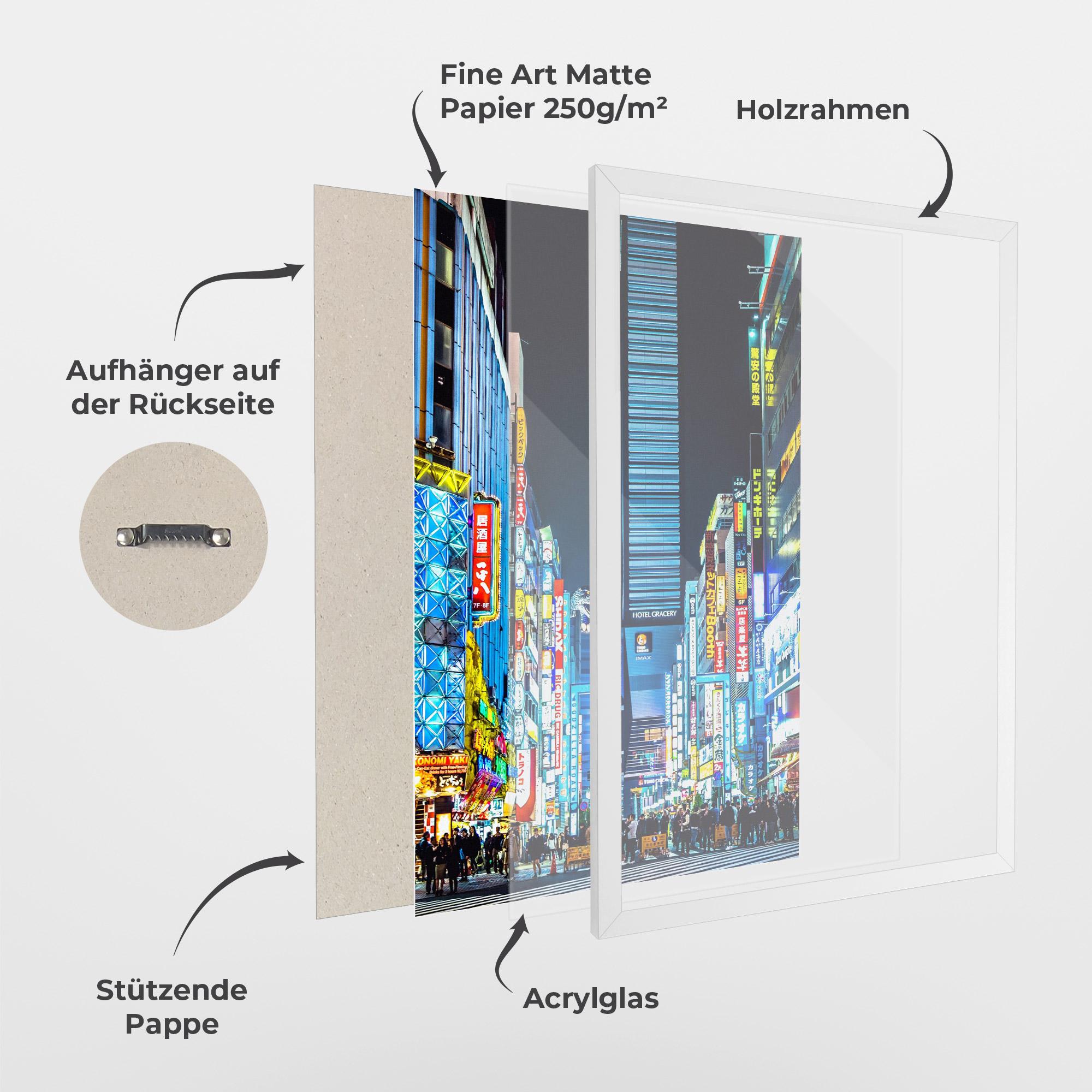 Gerahmte Poster Colorful City Lights mockup 1