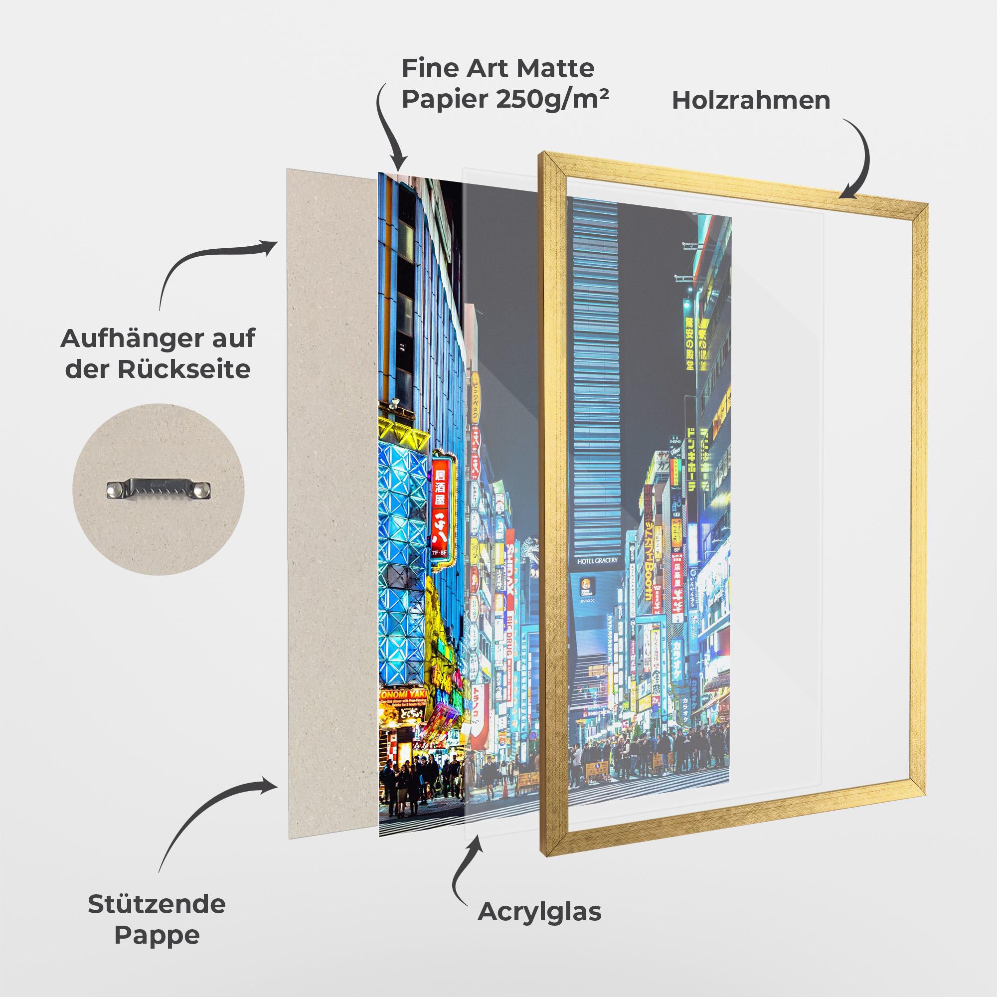 Gerahmte Poster Colorful City Lights mockup 1