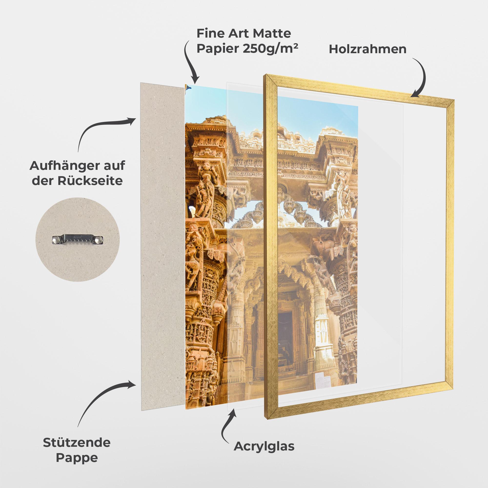 Gerahmte Poster Temples Of Jaisalmer mockup 1