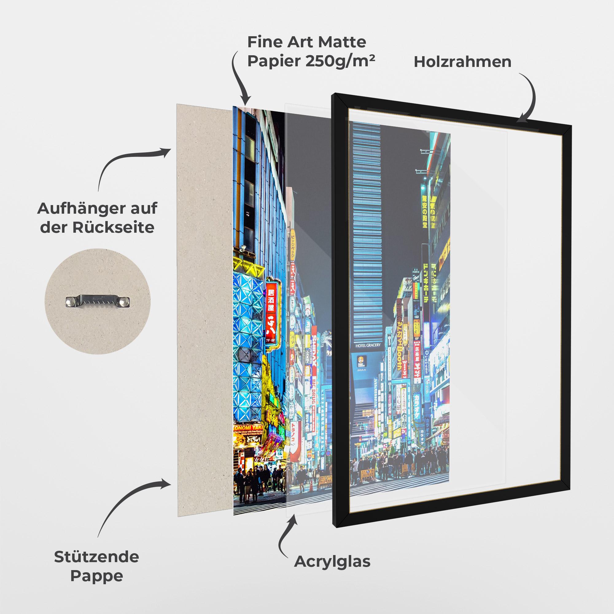 Gerahmte Poster Colorful City Lights mockup 1