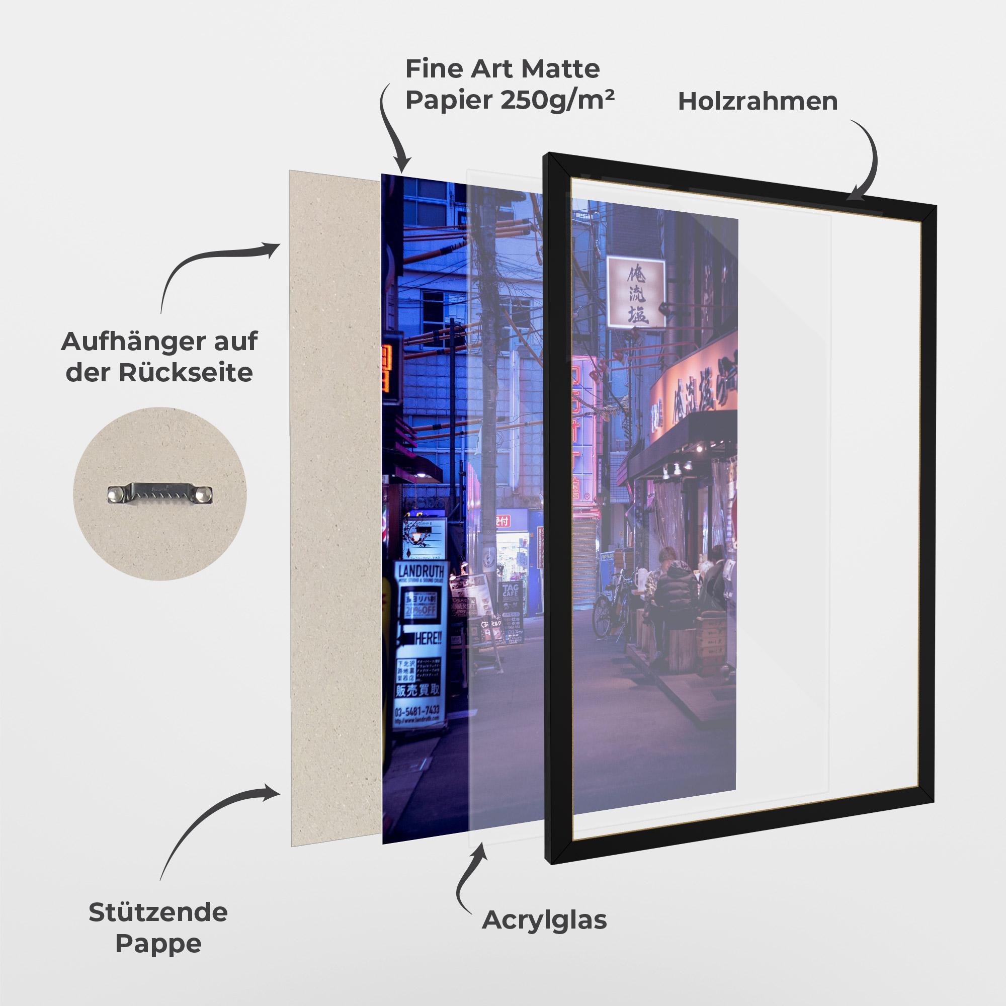 Gerahmte Poster Purple Blue Lights mockup 1