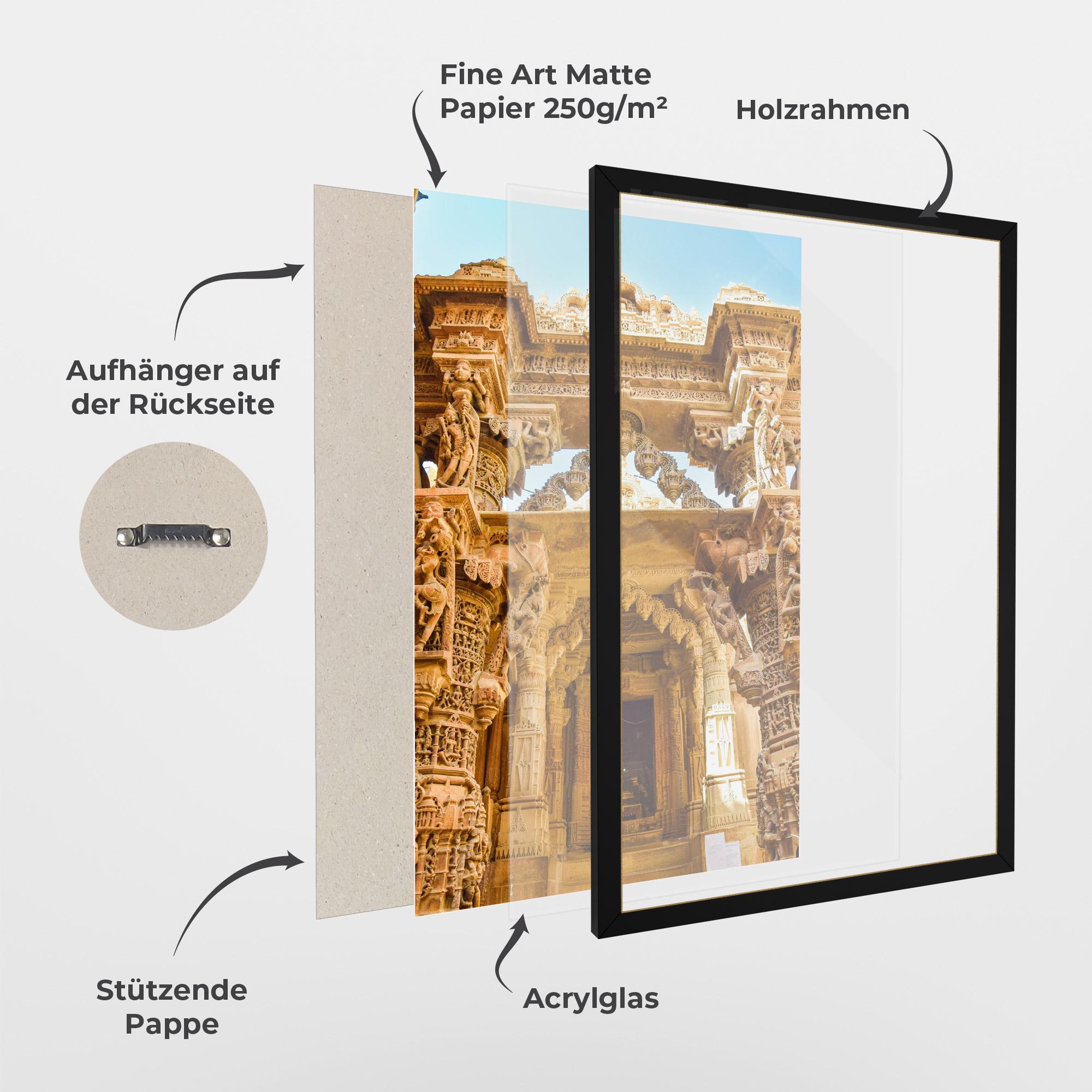 Gerahmte Poster Temples Of Jaisalmer mockup 1