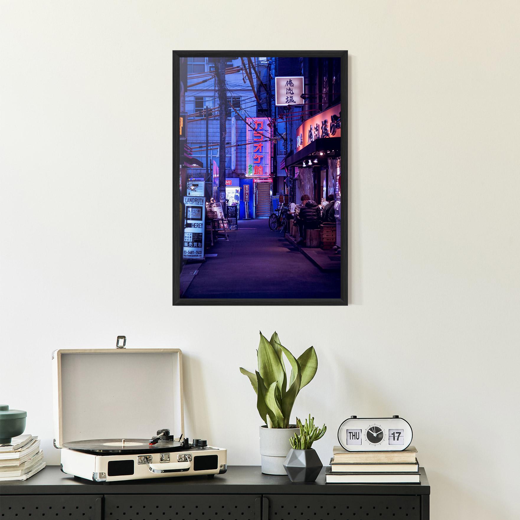 Gerahmte Poster Purple Blue Lights mockup 2