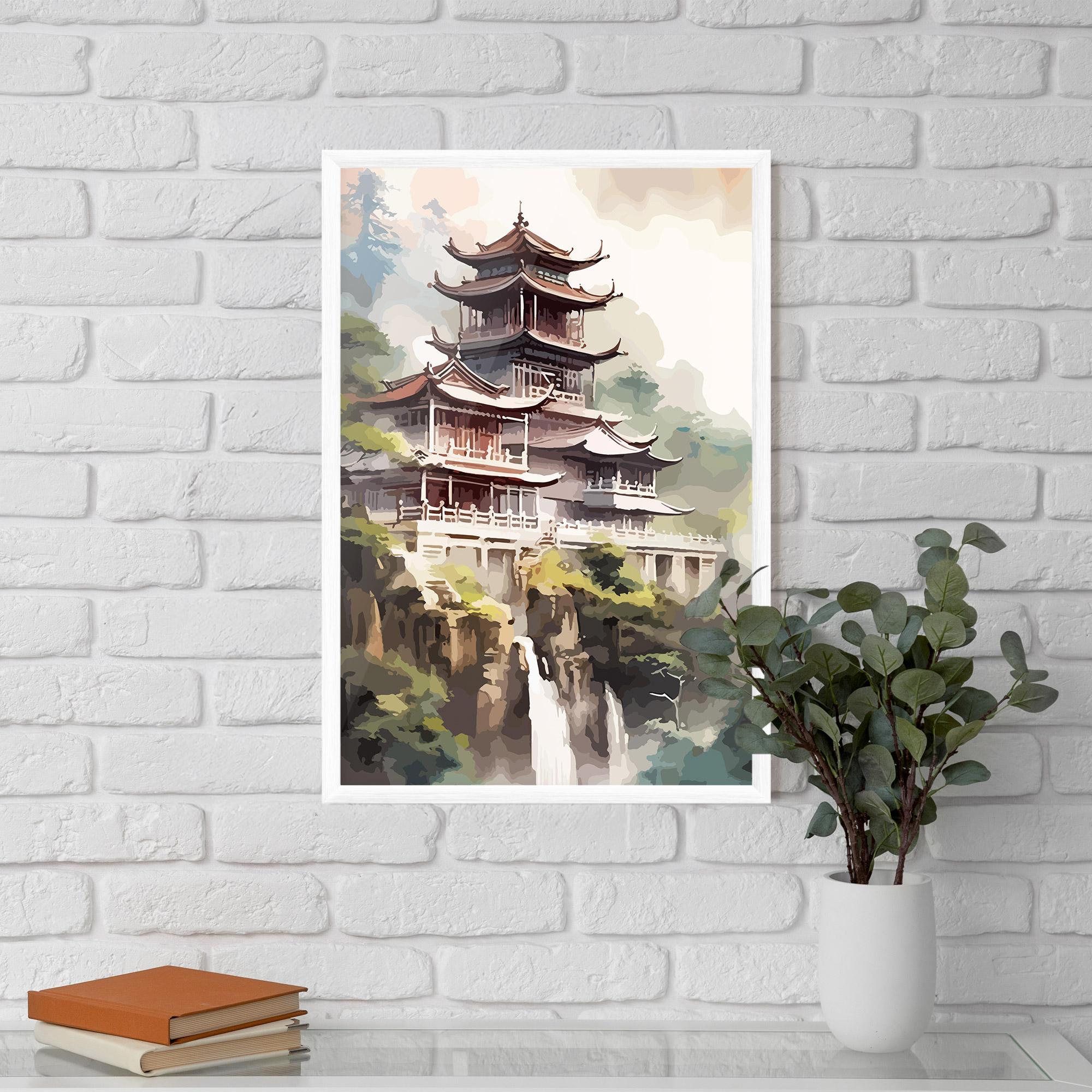 Gerahmte Poster Temple Painting mockup 5