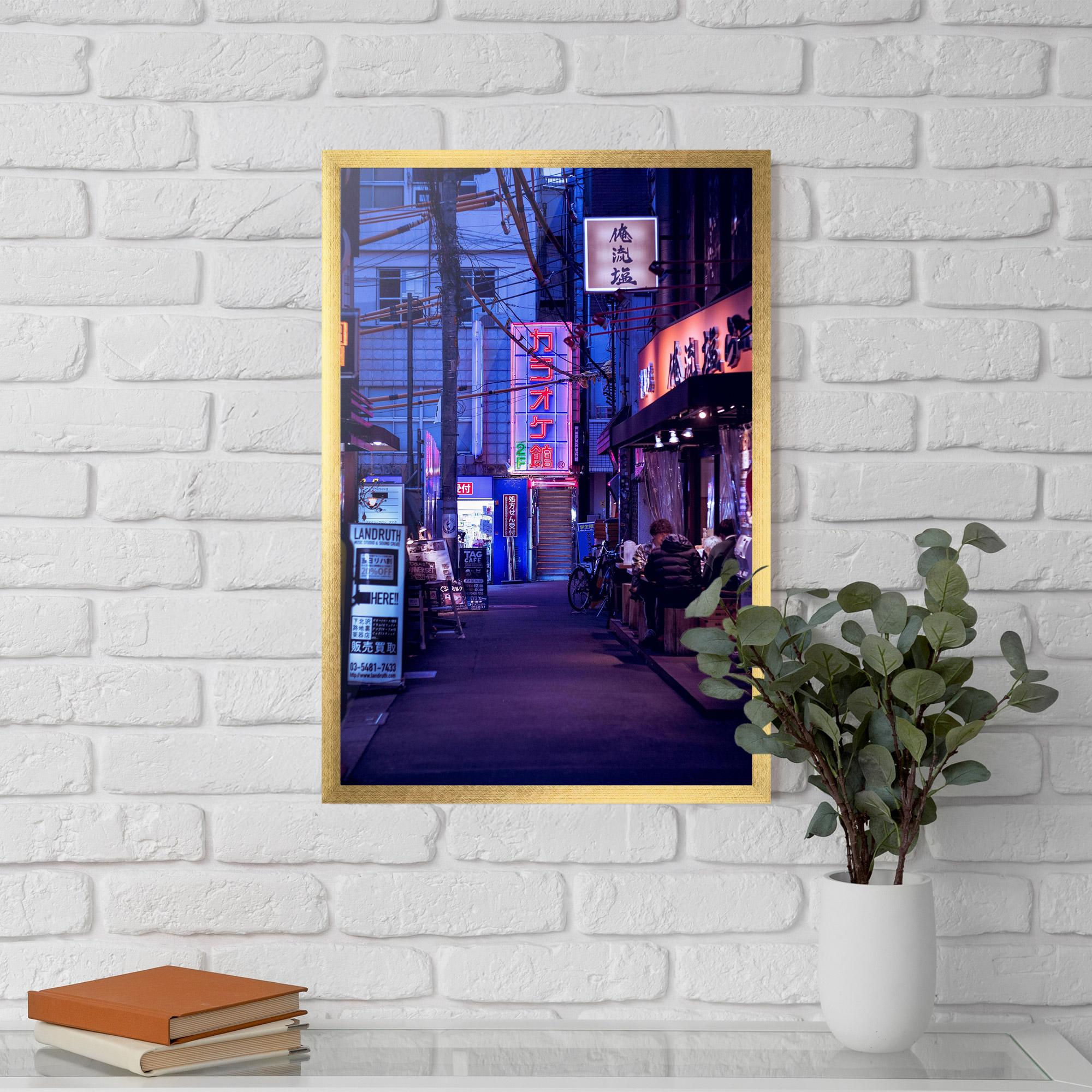 Gerahmte Poster Purple Blue Lights mockup 5