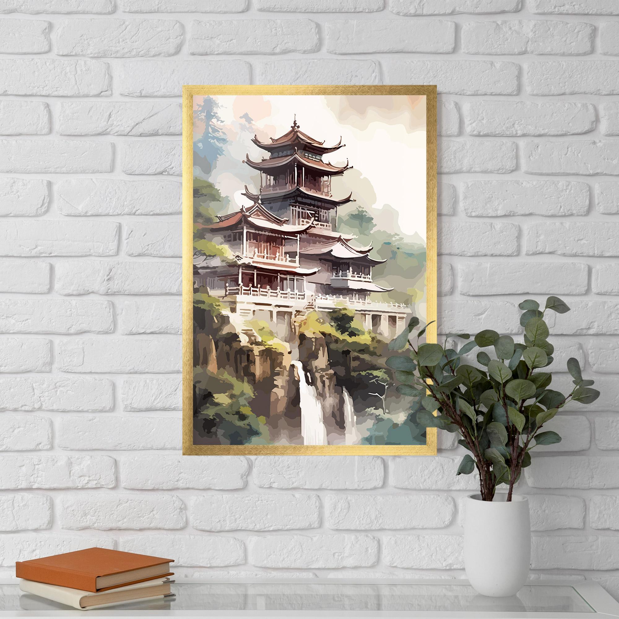 Gerahmte Poster Temple Painting mockup 5