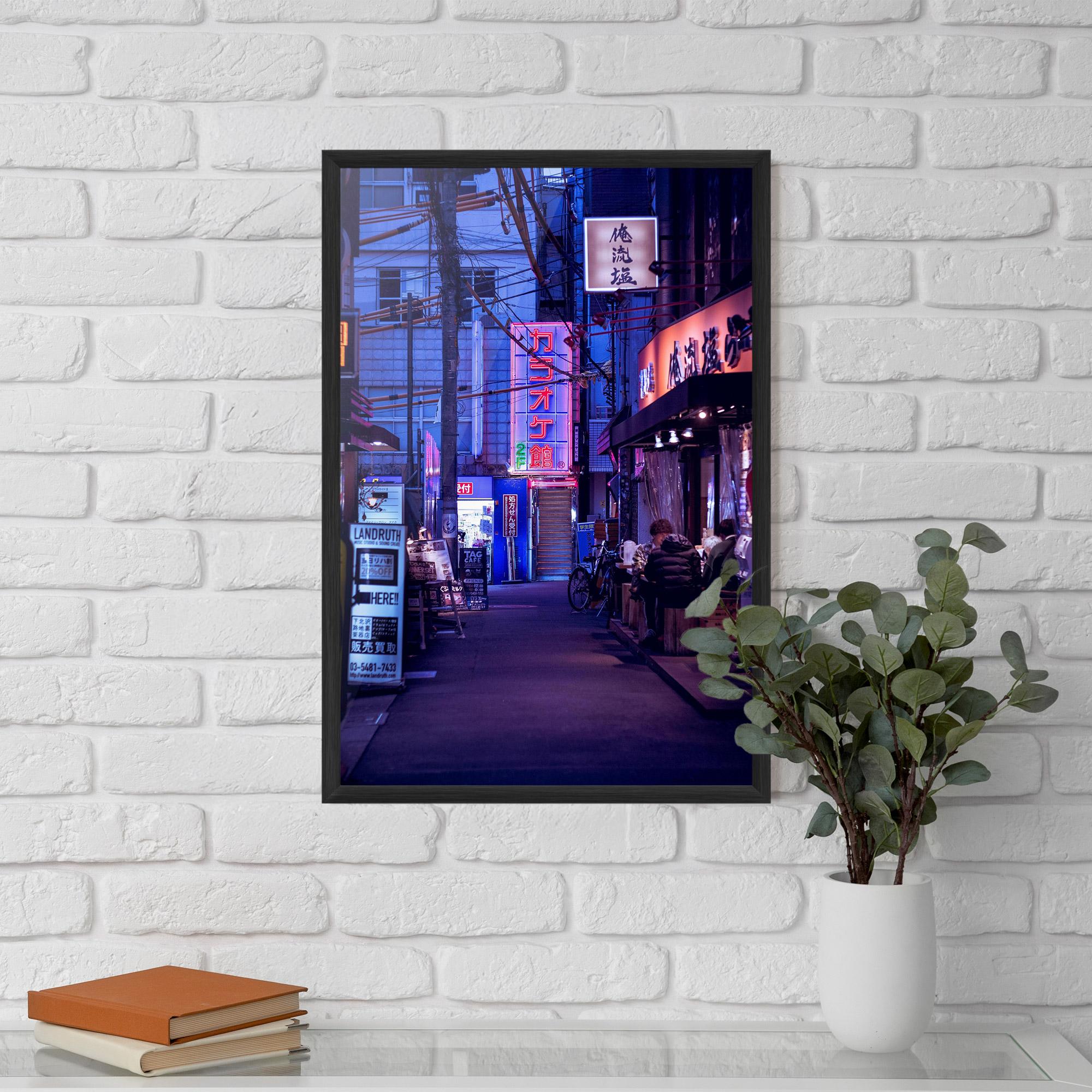 Gerahmte Poster Purple Blue Lights mockup 5