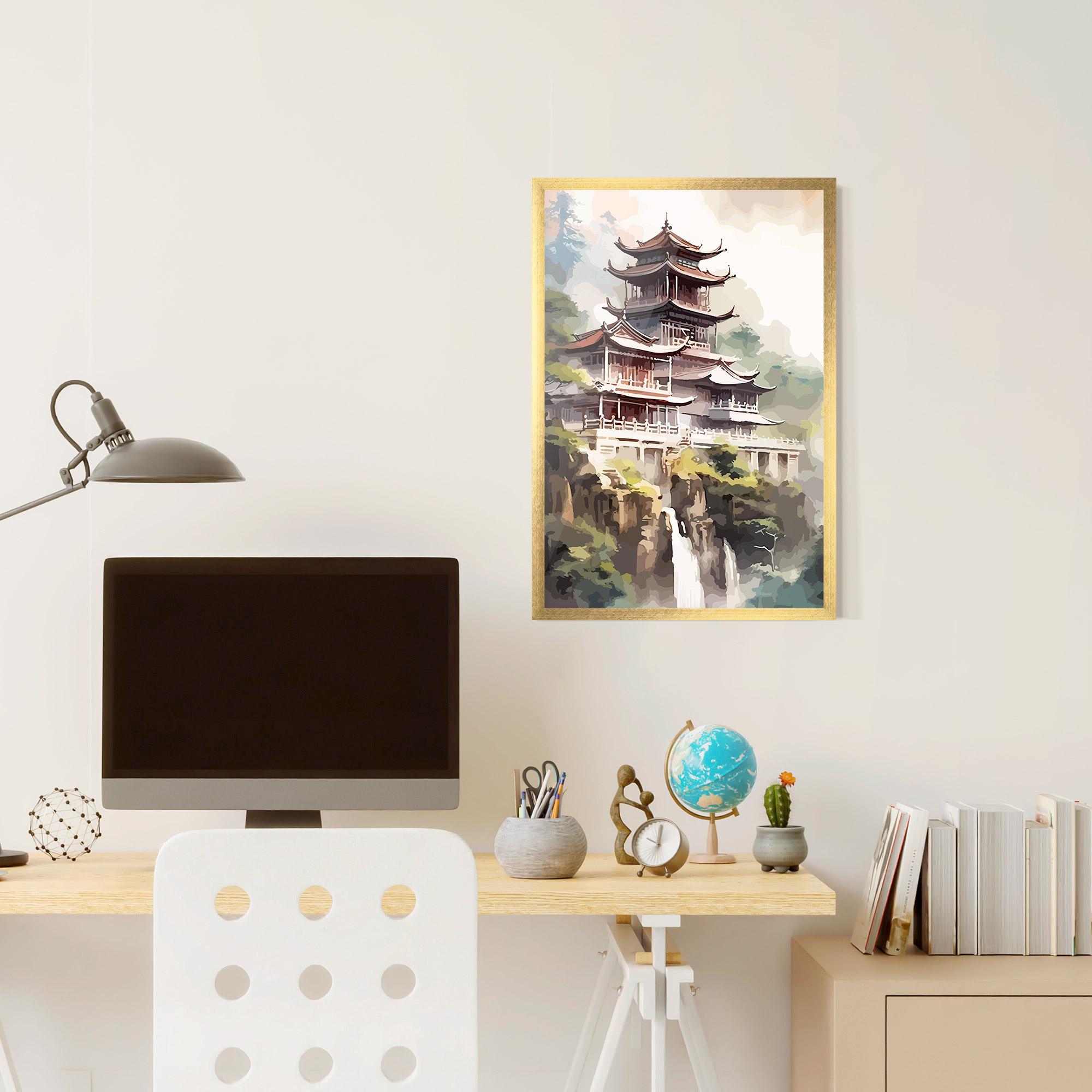 Gerahmte Poster Temple Painting mockup 6