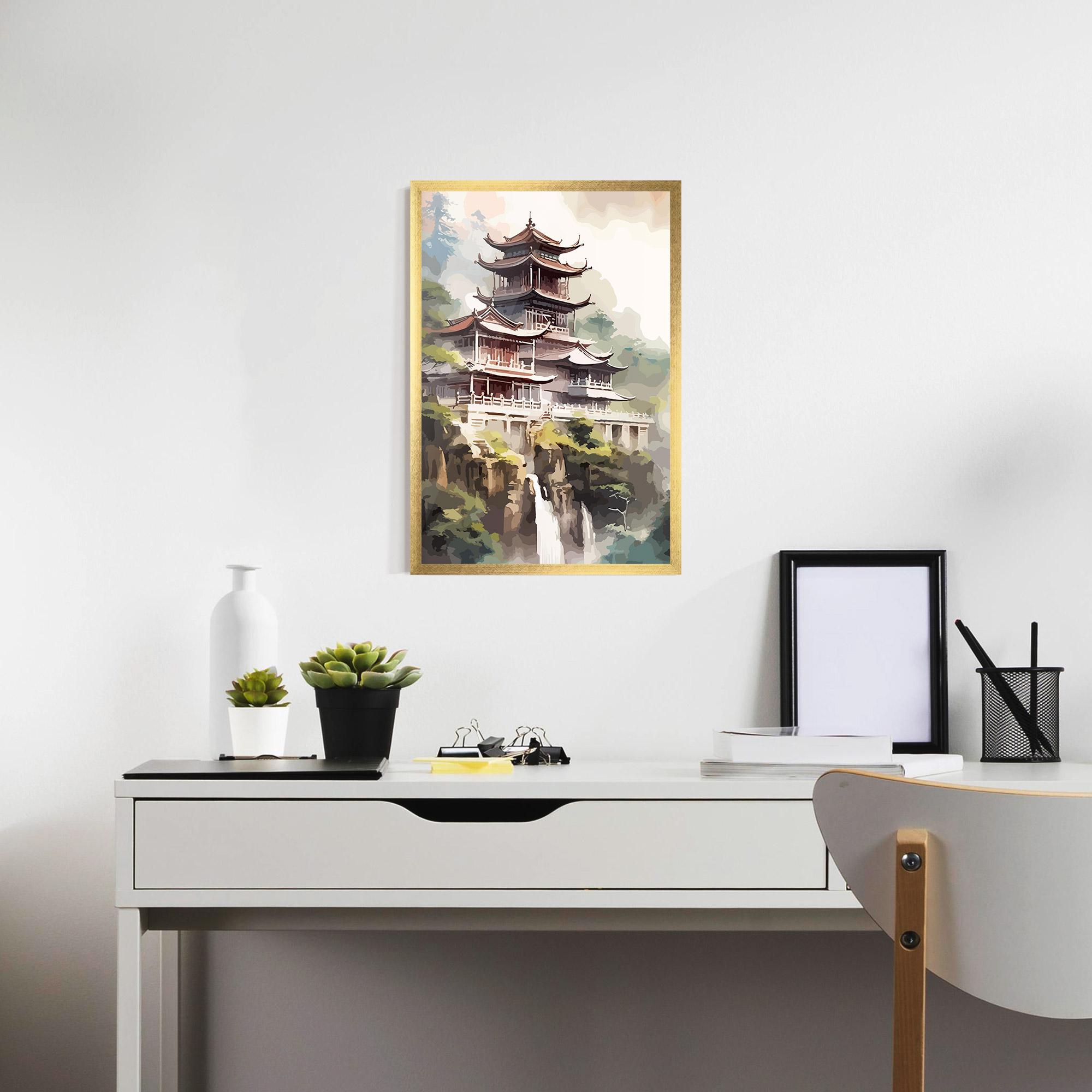 Gerahmte Poster Temple Painting mockup 7