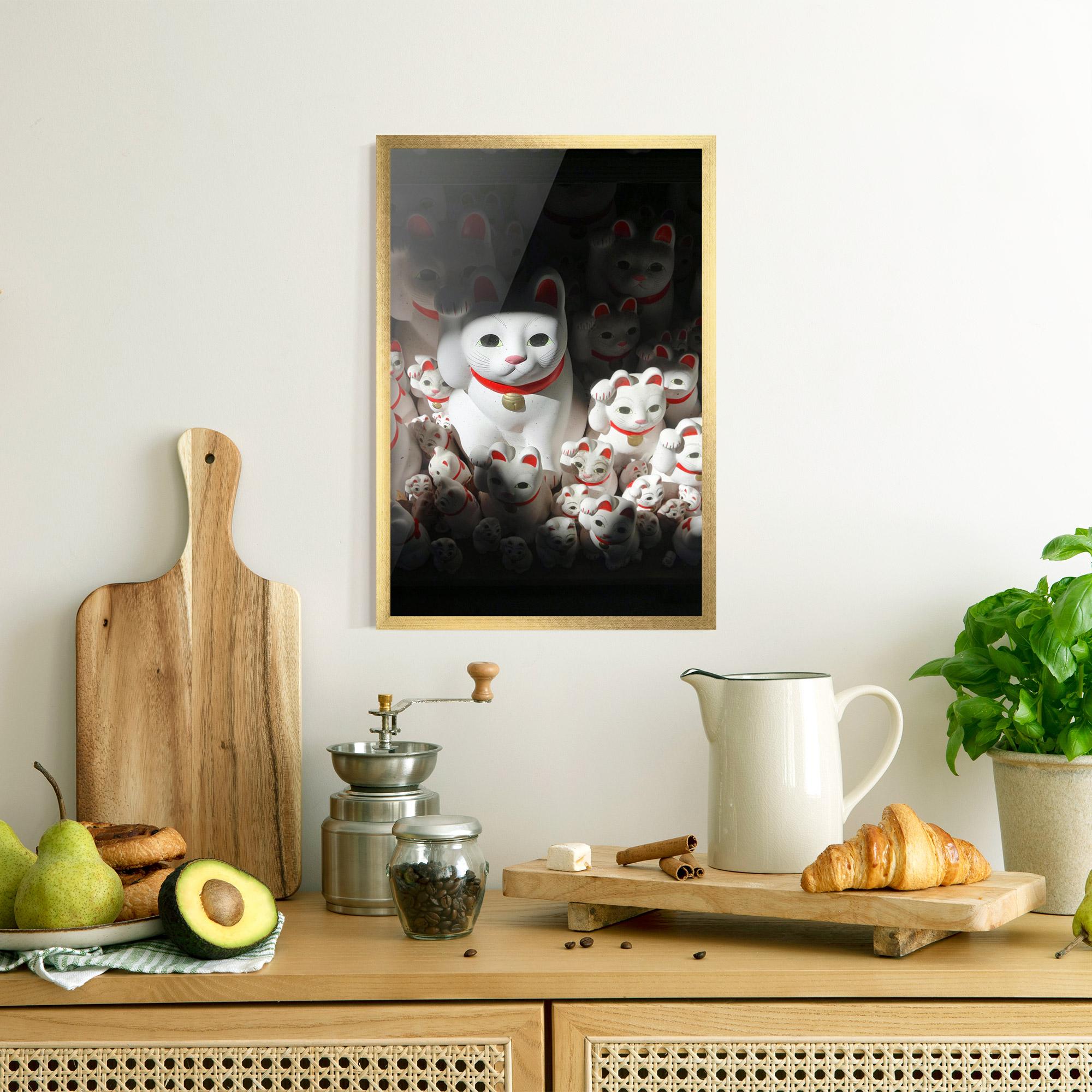 Gerahmte Poster White Lucky Cats mockup 8