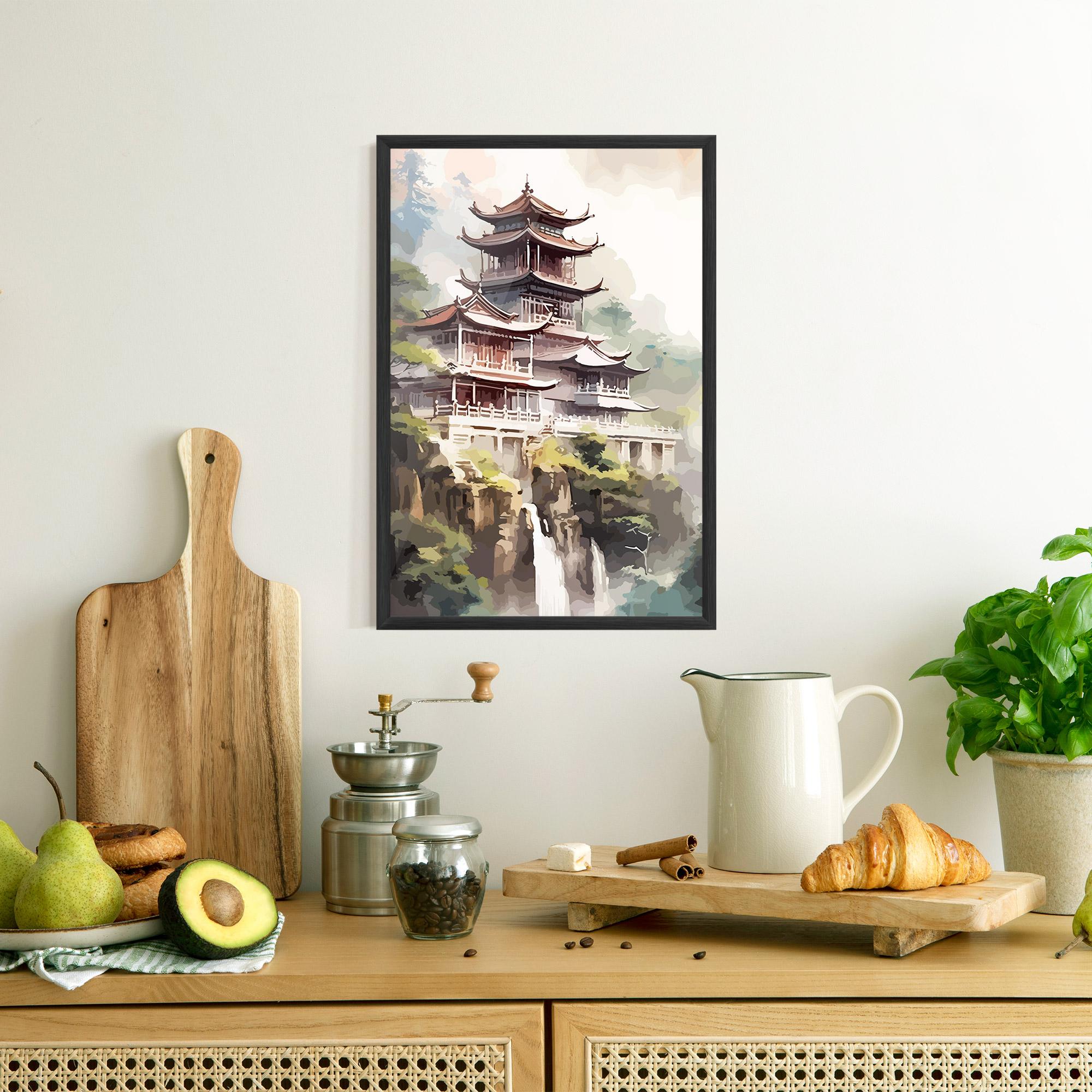 Gerahmte Poster Temple Painting mockup 8
