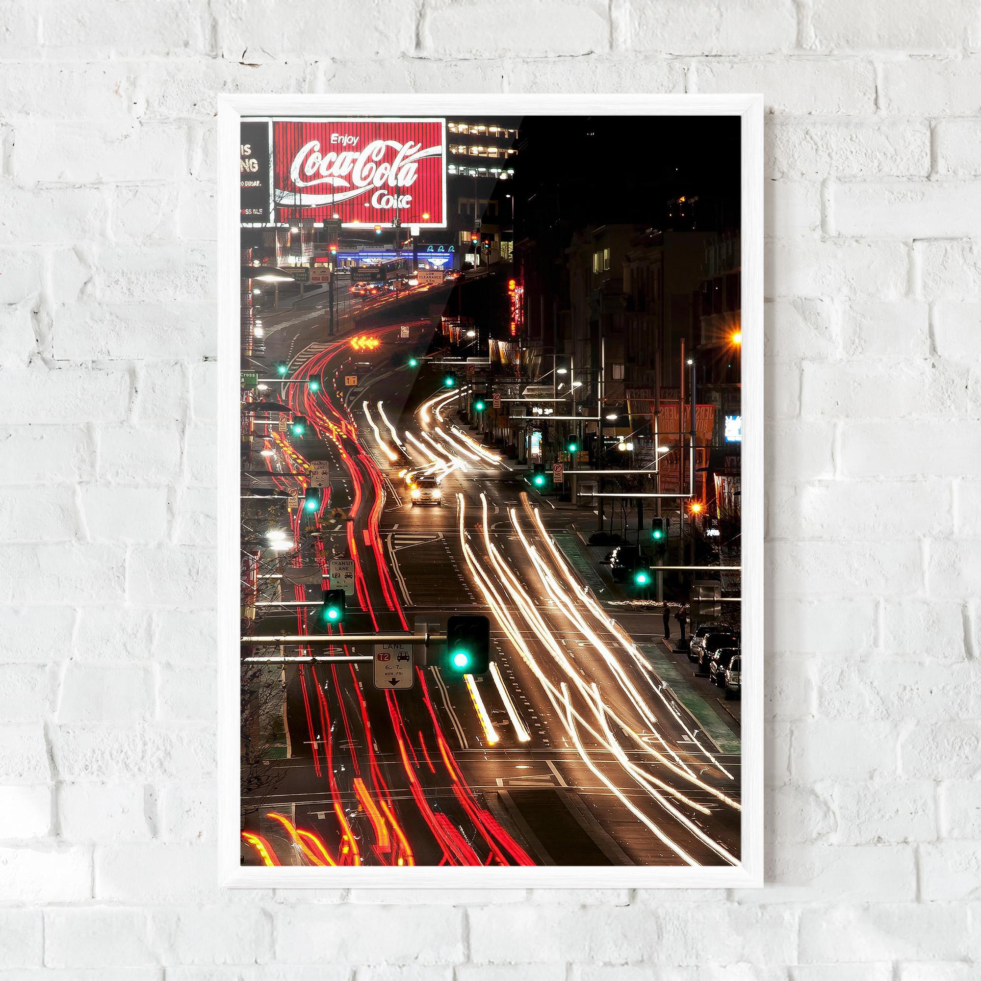 Gerahmte Poster Car Light Road mockup 0