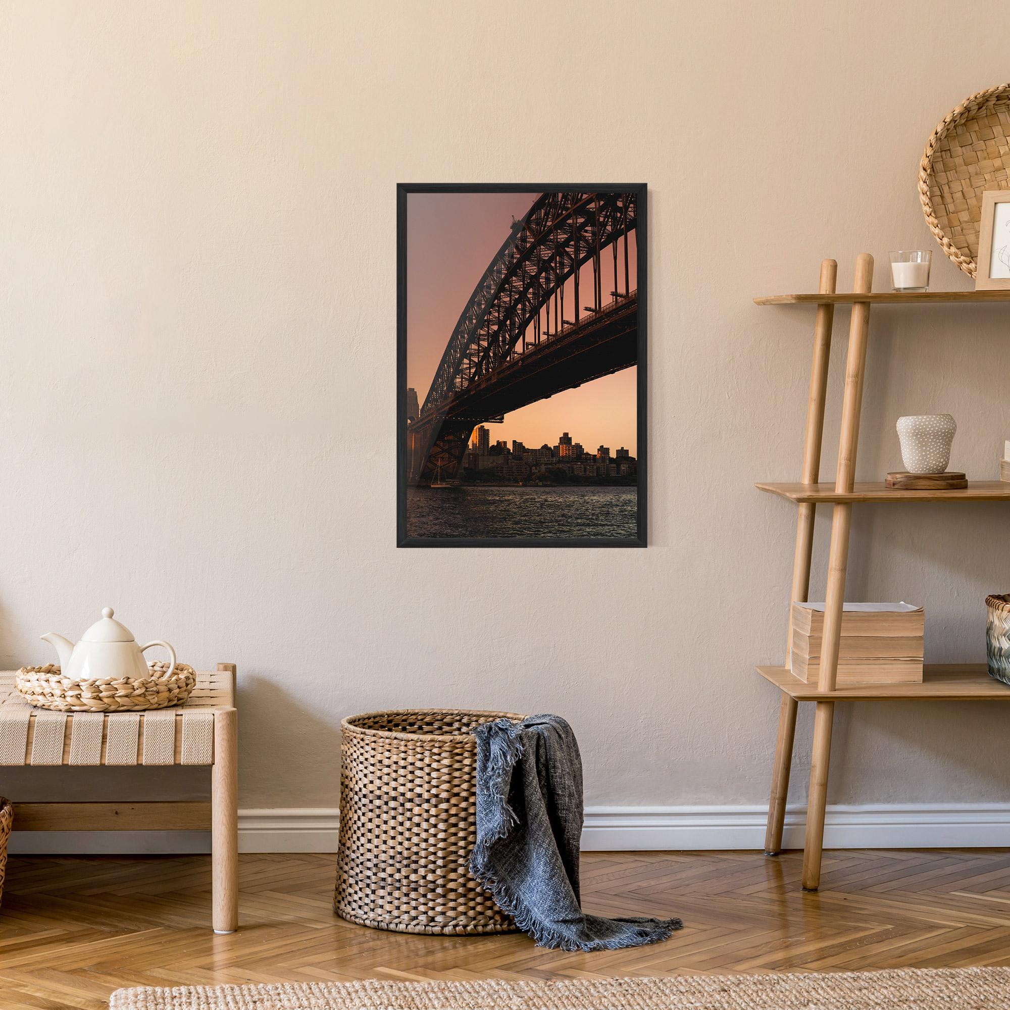 Gerahmte Poster Sunset Harbour Bridge mockup 9
