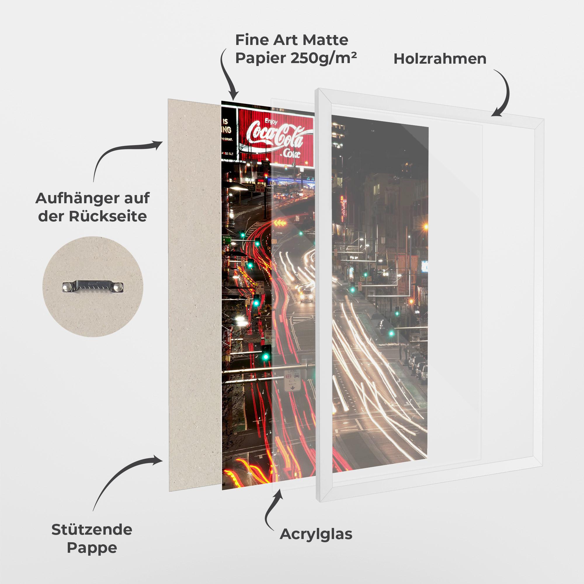 Gerahmte Poster Car Light Road mockup 1