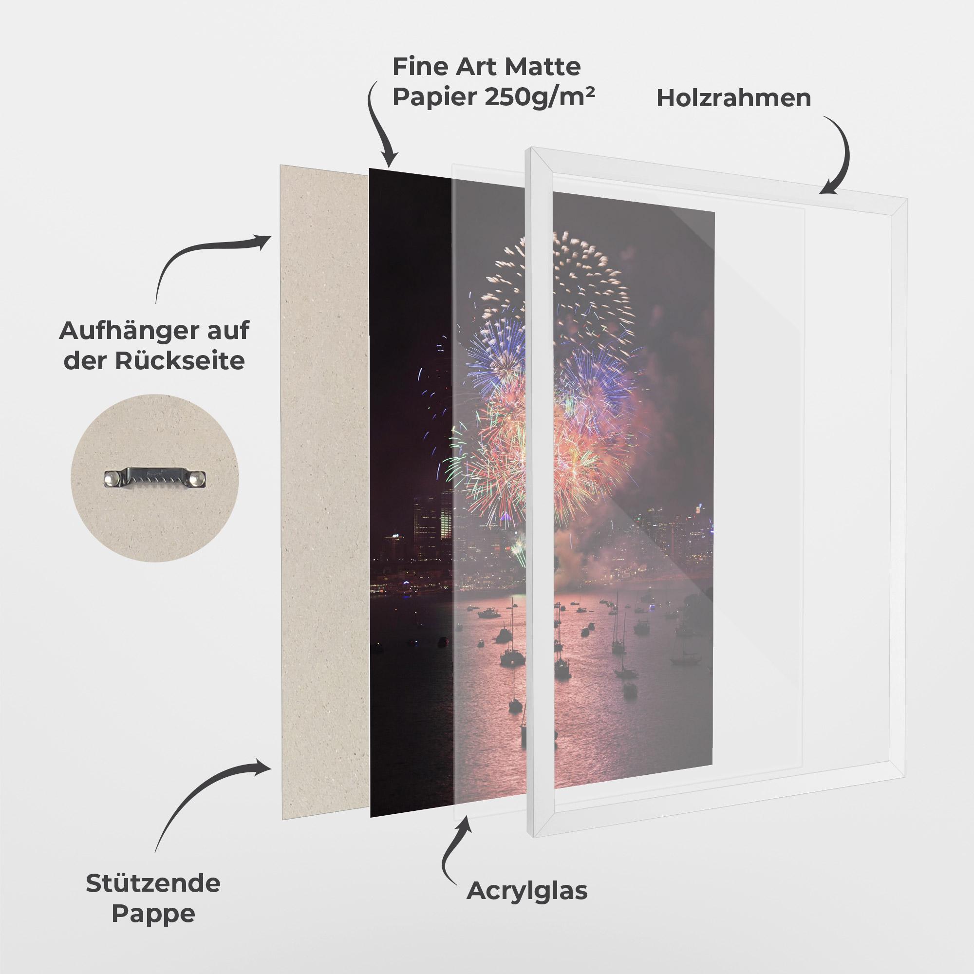 Gerahmte Poster Sydney Firework mockup 1