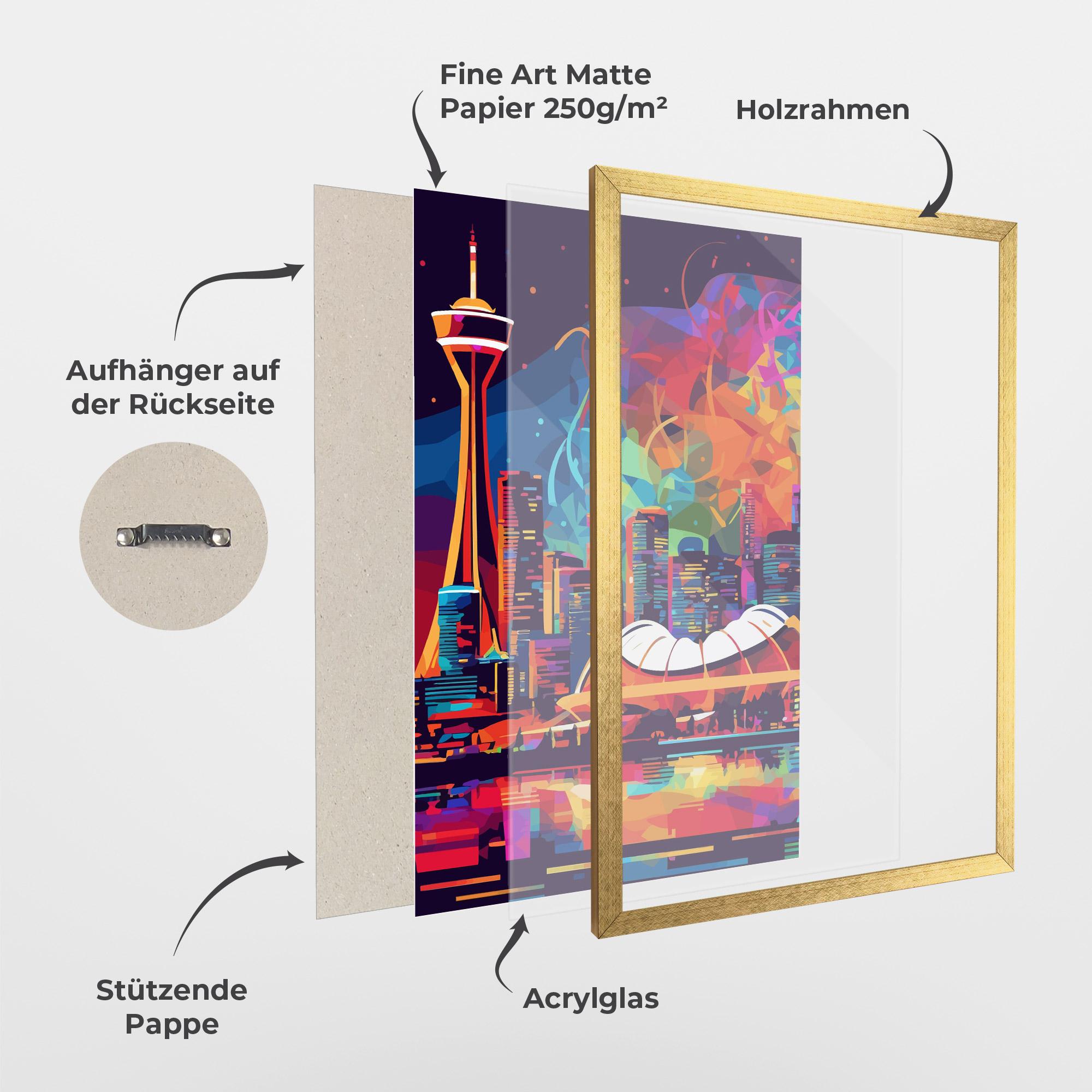 Gerahmte Poster Olympic Stadium Art mockup 1