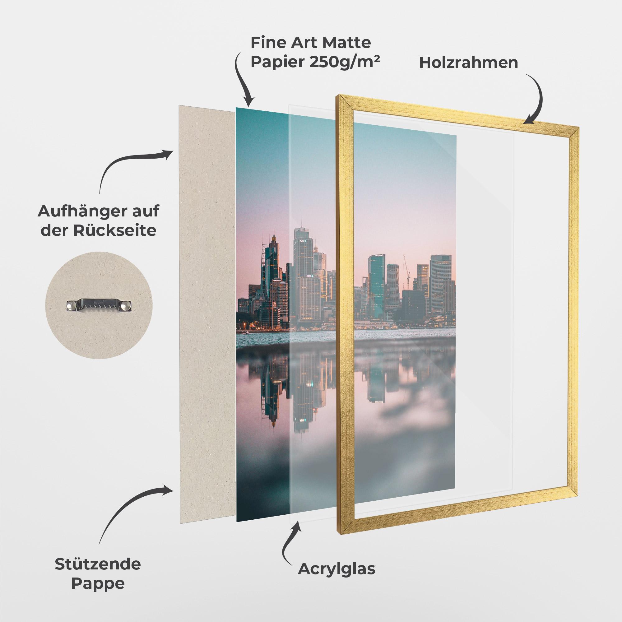 Gerahmte Poster Reflection Skyline mockup 1