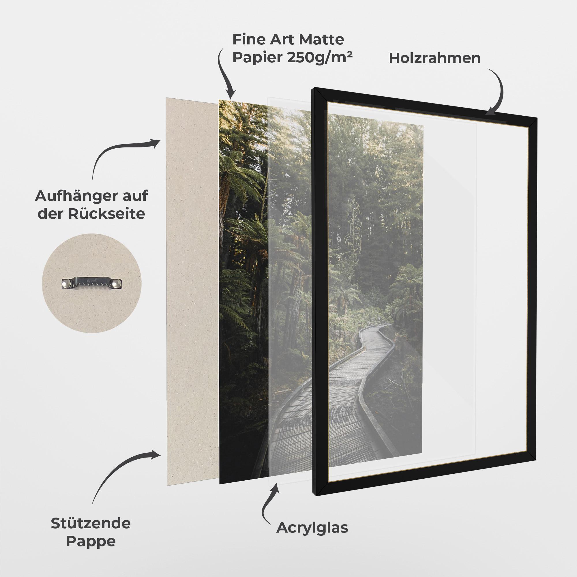 Gerahmte Poster Forest Path View mockup 1
