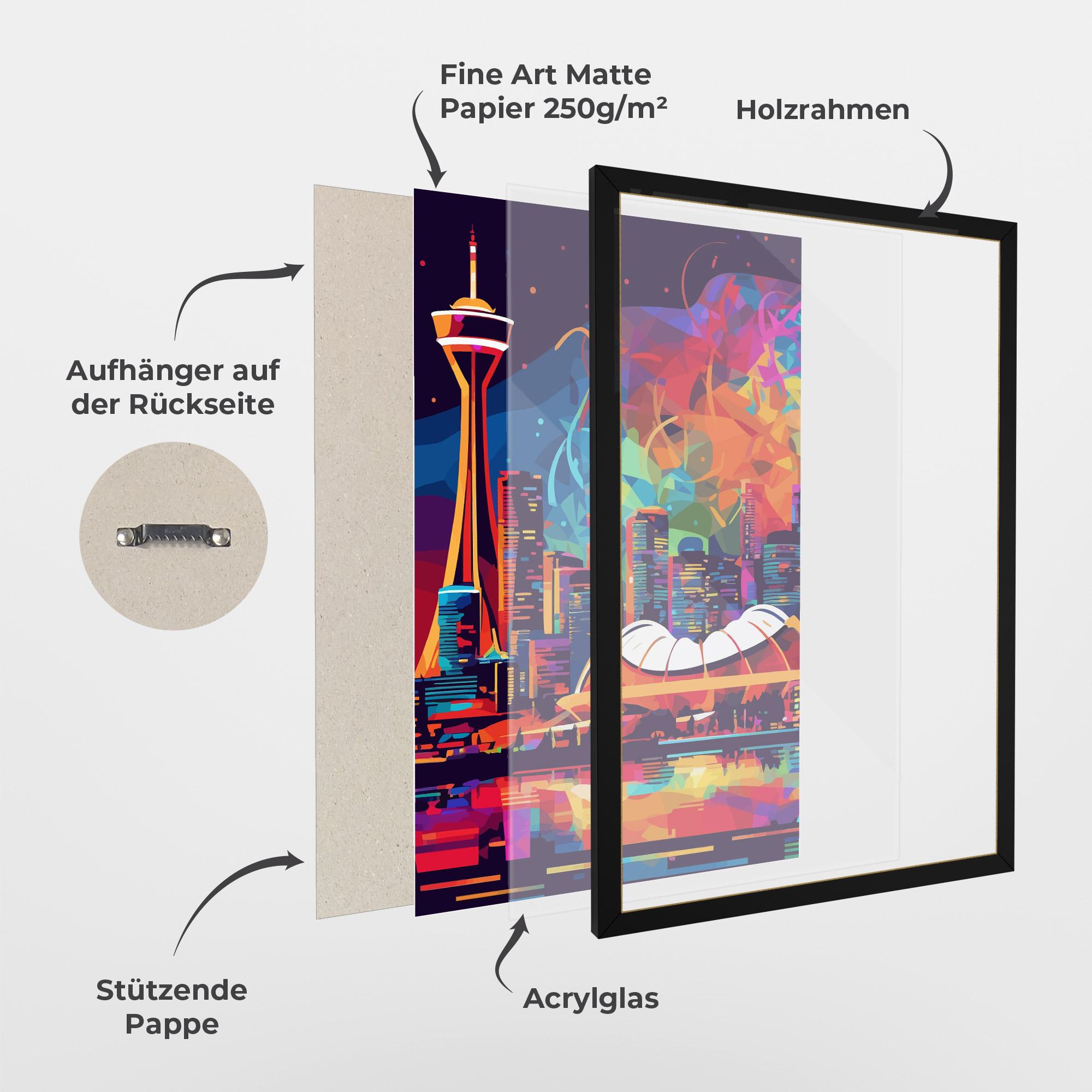 Gerahmte Poster Olympic Stadium Art mockup 1