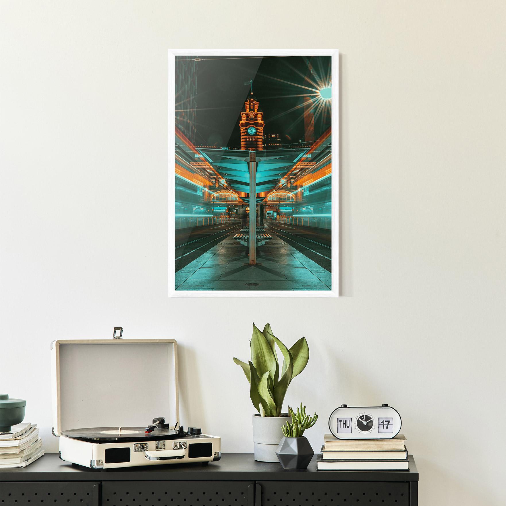 Gerahmte Poster Clock Tower Light mockup 2