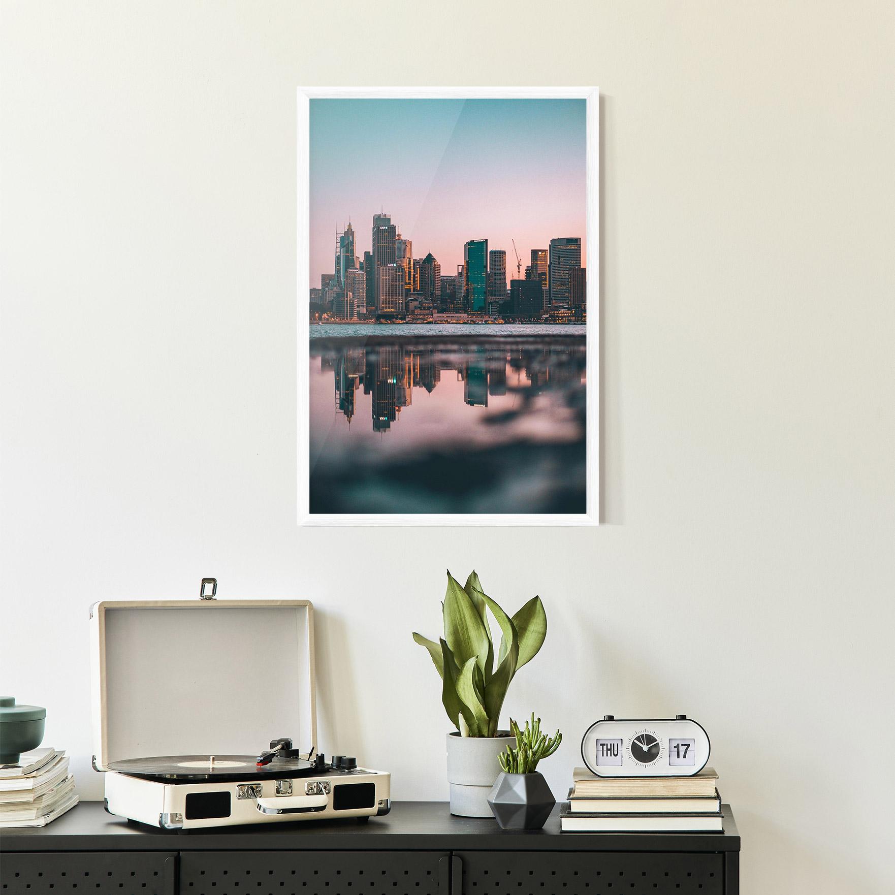 Gerahmte Poster Reflection Skyline mockup 2