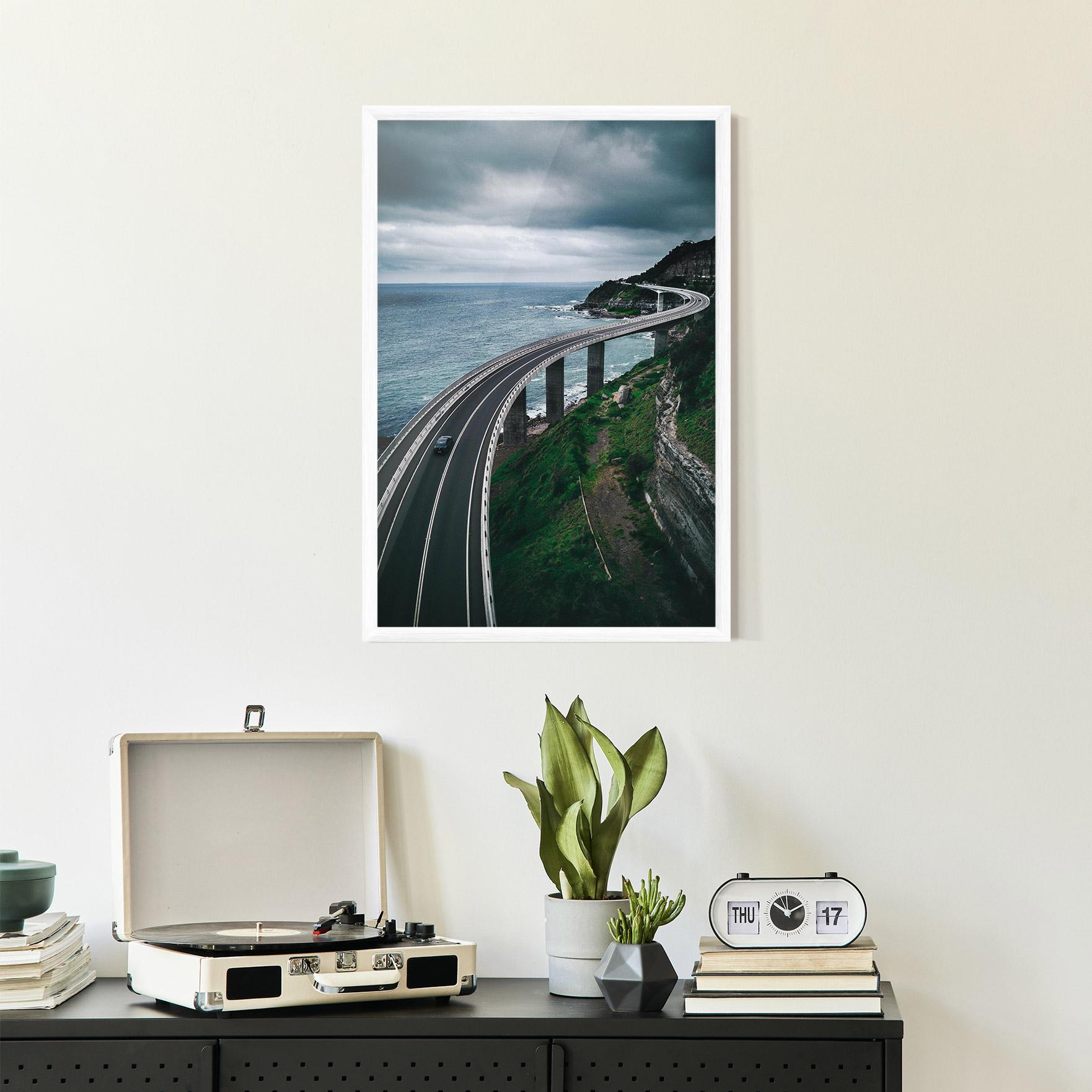 Gerahmte Poster Road Cloudy Day mockup 2