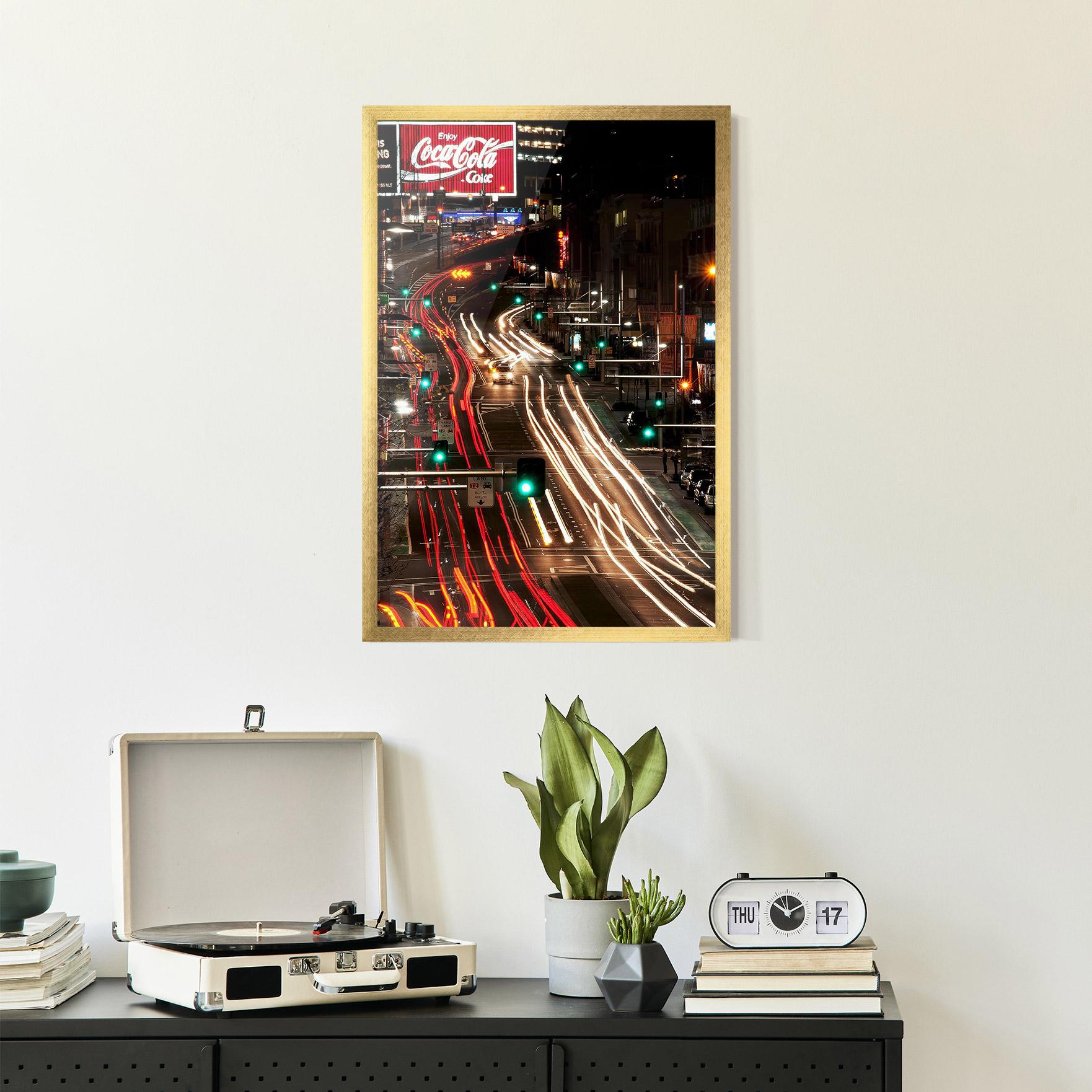 Gerahmte Poster Car Light Road mockup 2