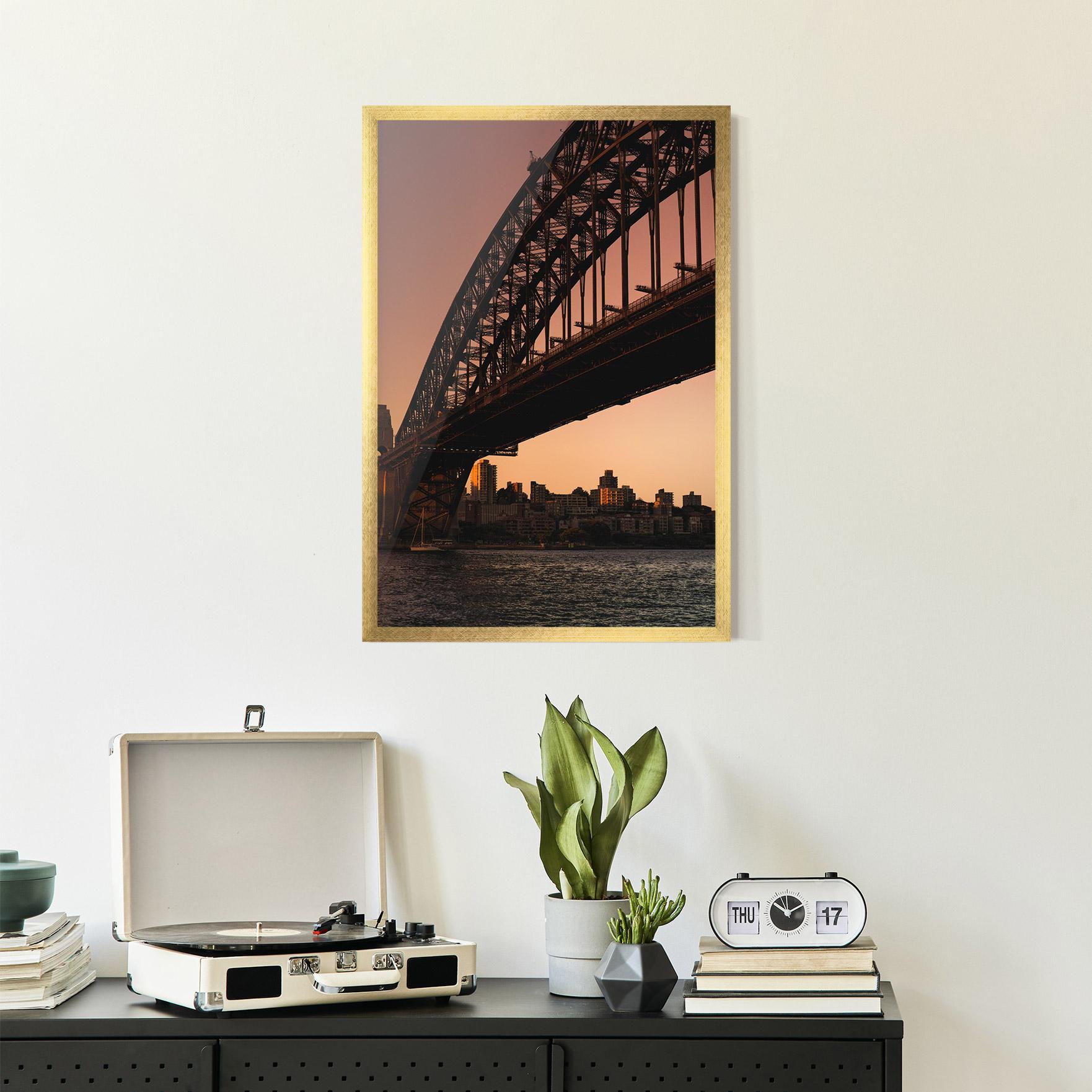 Gerahmte Poster Sunset Harbour Bridge mockup 2