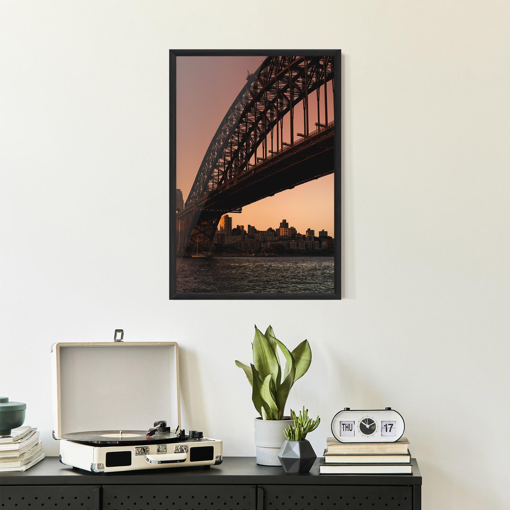 Gerahmte Poster Sunset Harbour Bridge mockup 2