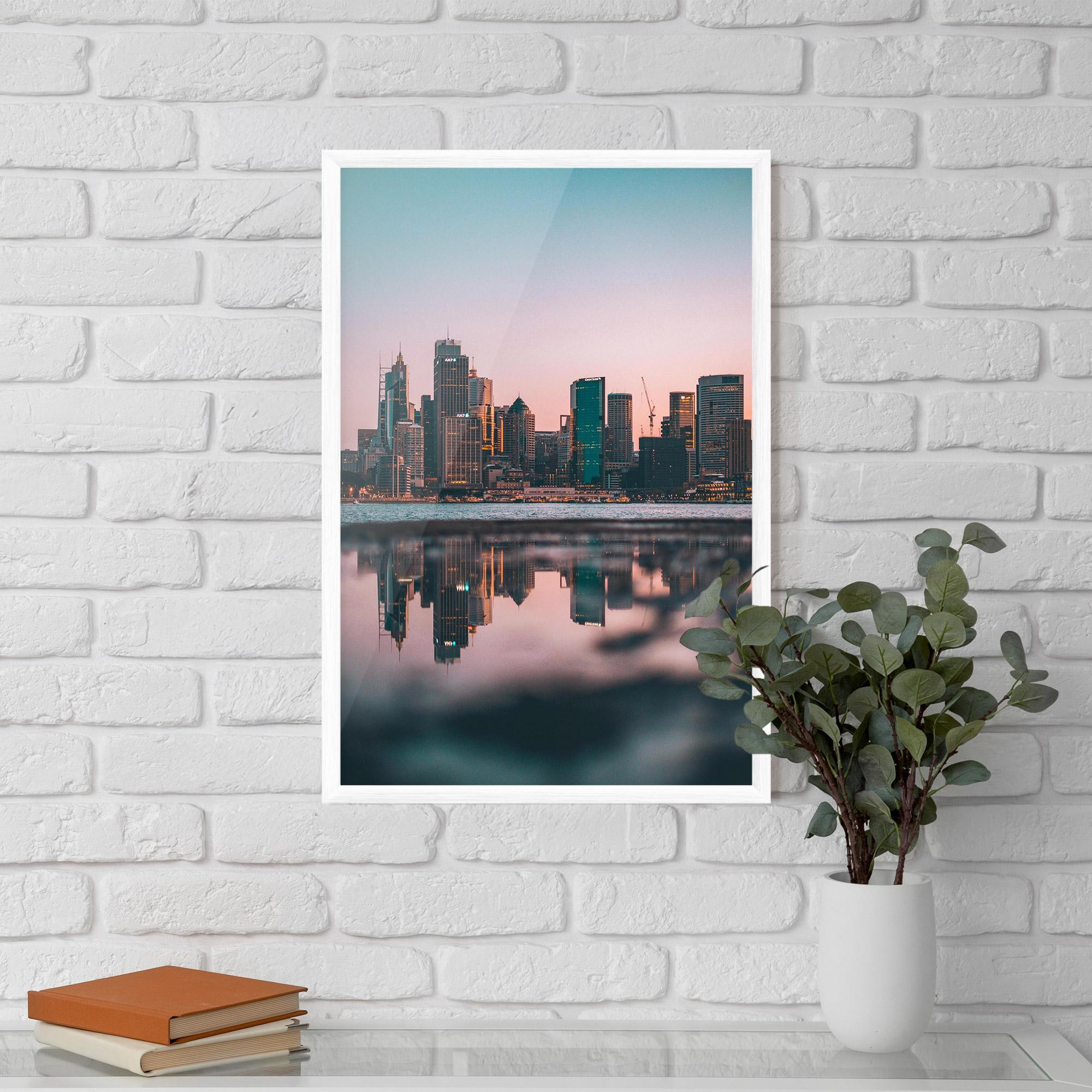 Gerahmte Poster Reflection Skyline mockup 5