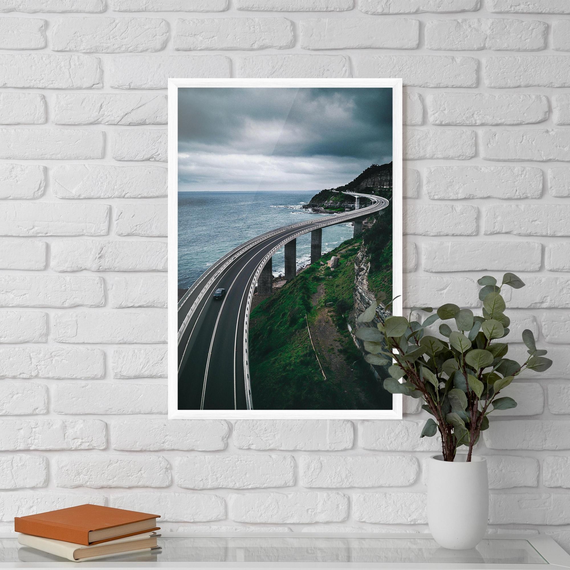 Gerahmte Poster Road Cloudy Day mockup 5