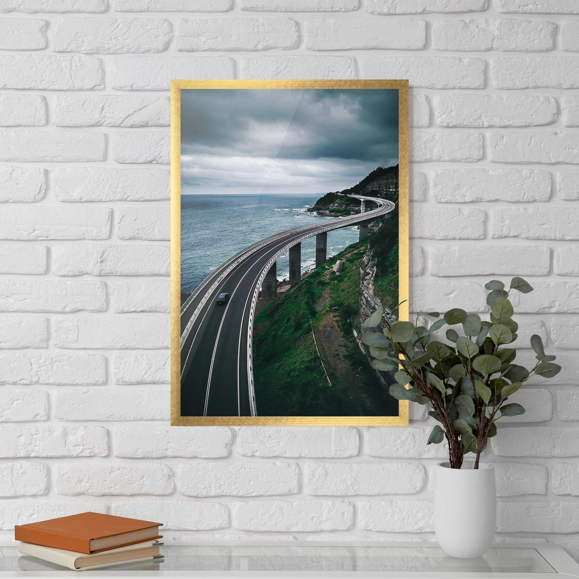 Gerahmte Poster Road Cloudy Day mockup 5