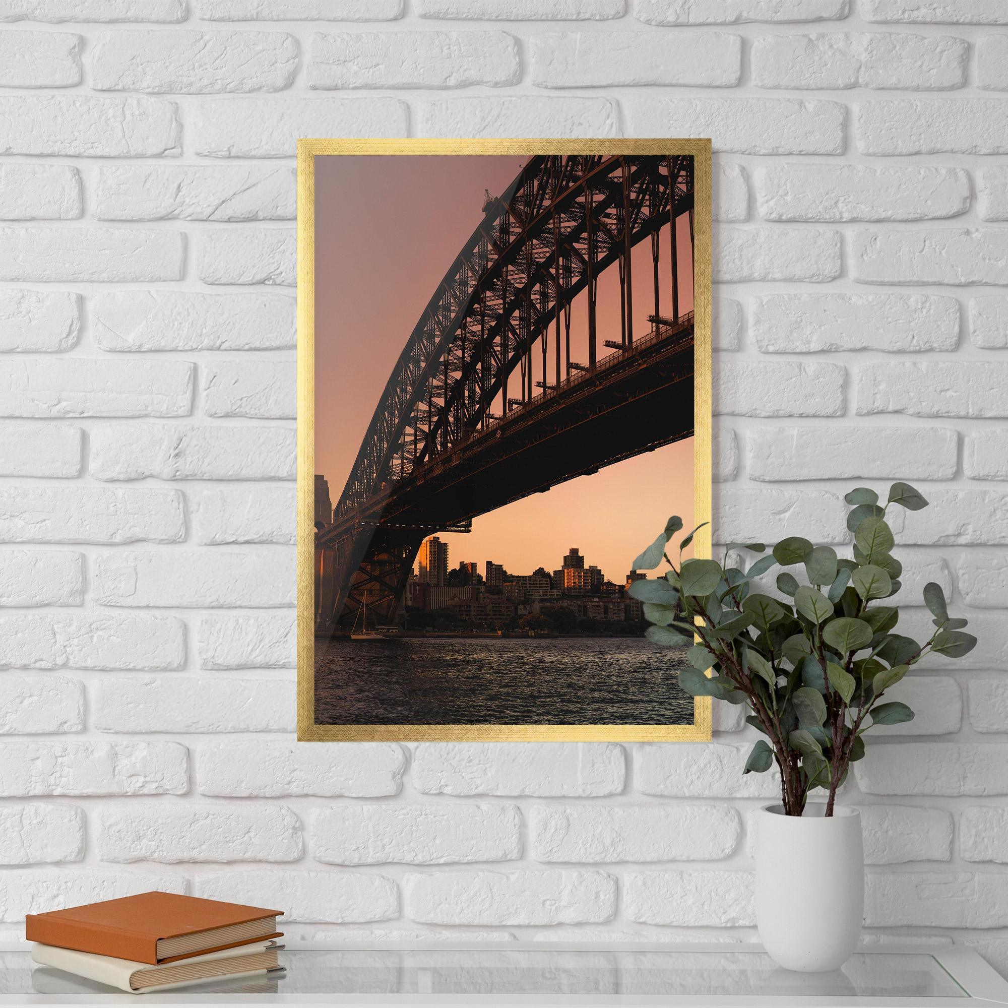 Gerahmte Poster Sunset Harbour Bridge mockup 5