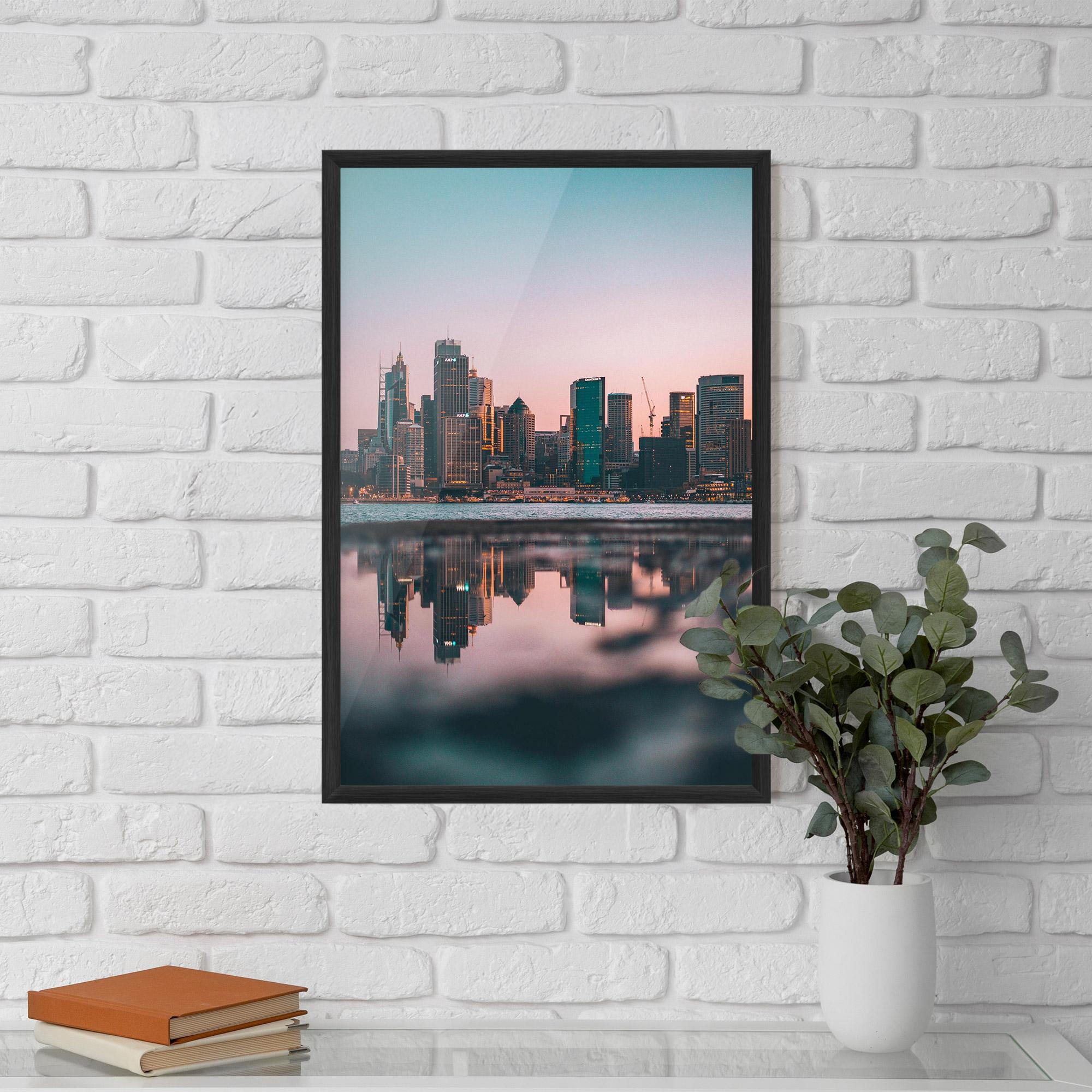 Gerahmte Poster Reflection Skyline mockup 5